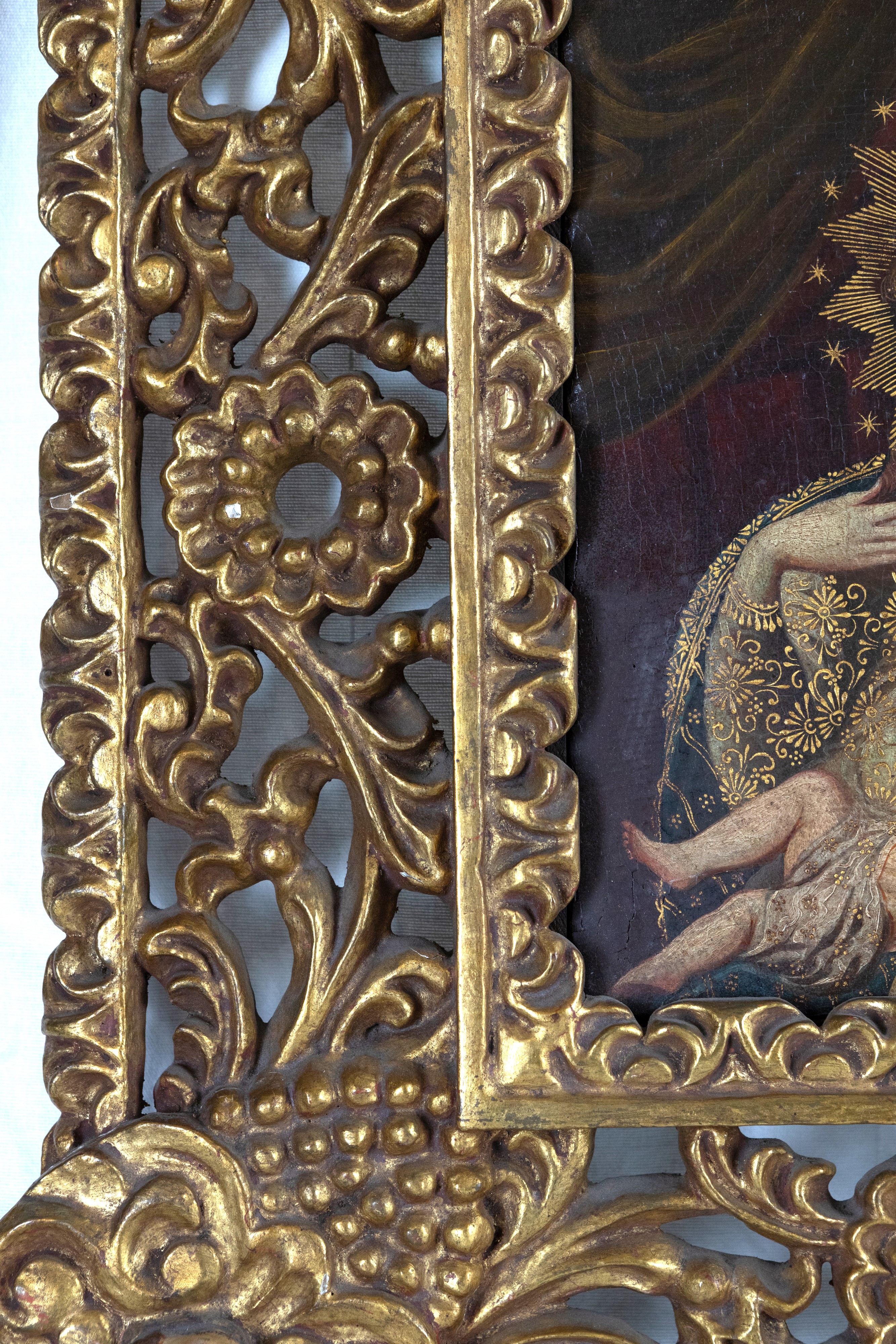 Scuola spagnola, Madonna con Bambino, olio su tela