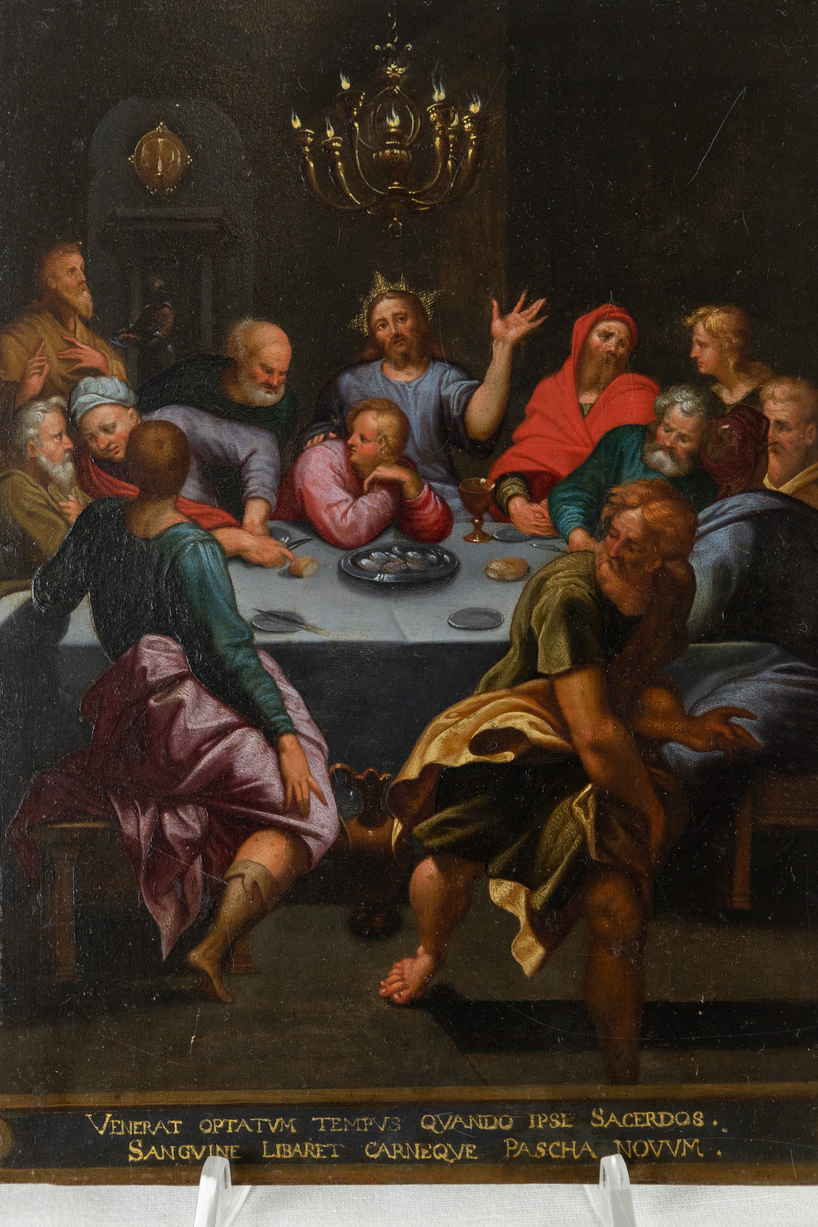Scuola fiamminga del XVII secolo, Ultima Cena, olio su rame