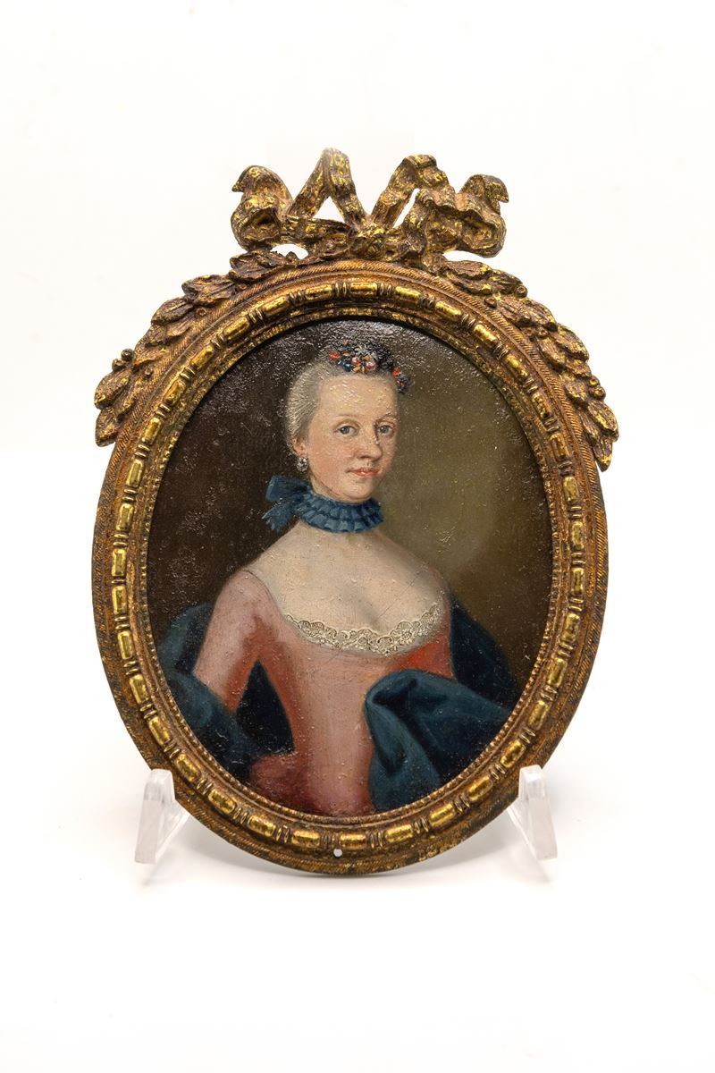 Nobil Donna, miniatura su rame, olio su rame