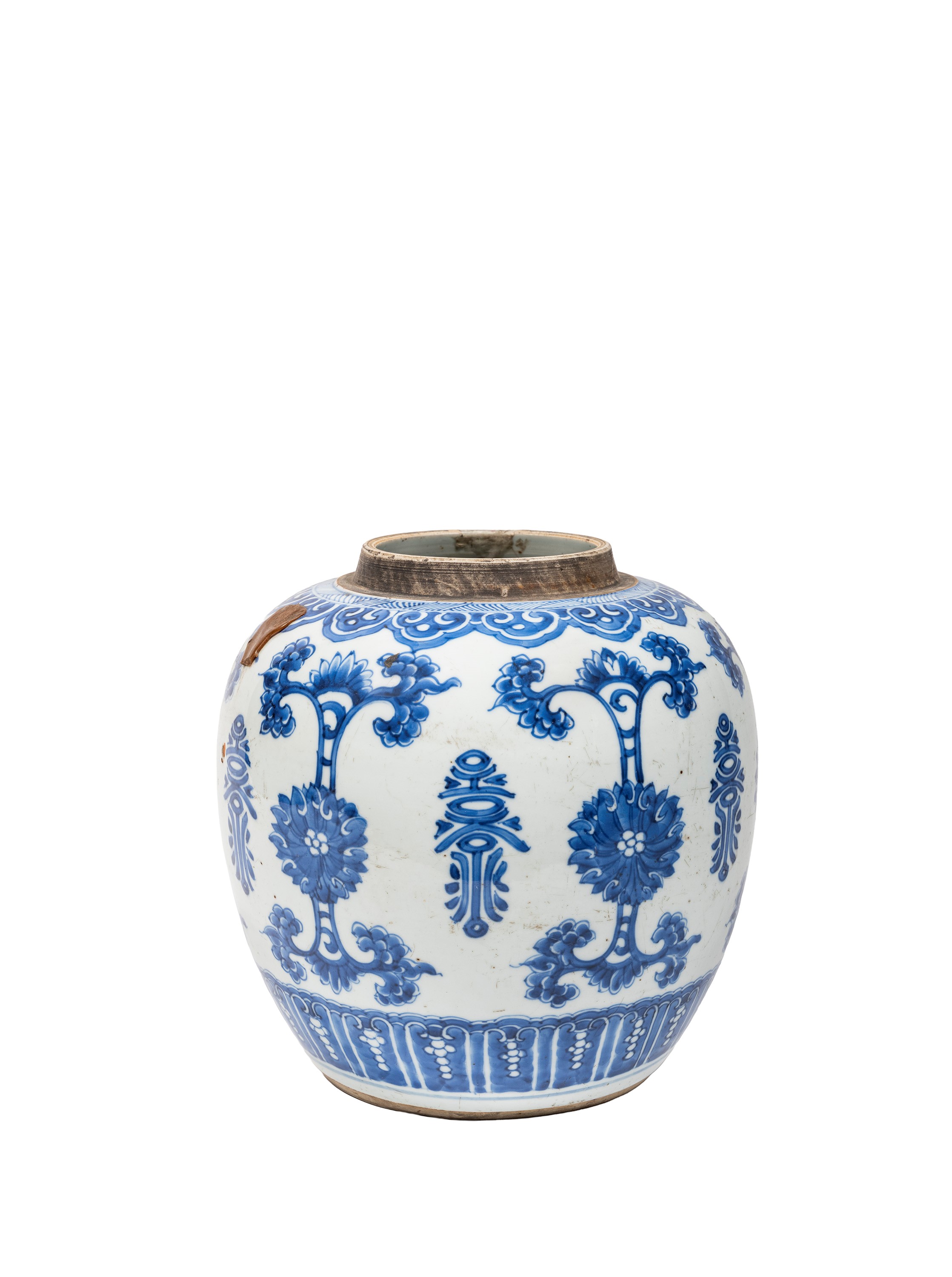 VASO IN PORCELLANA BIANCA E BLU