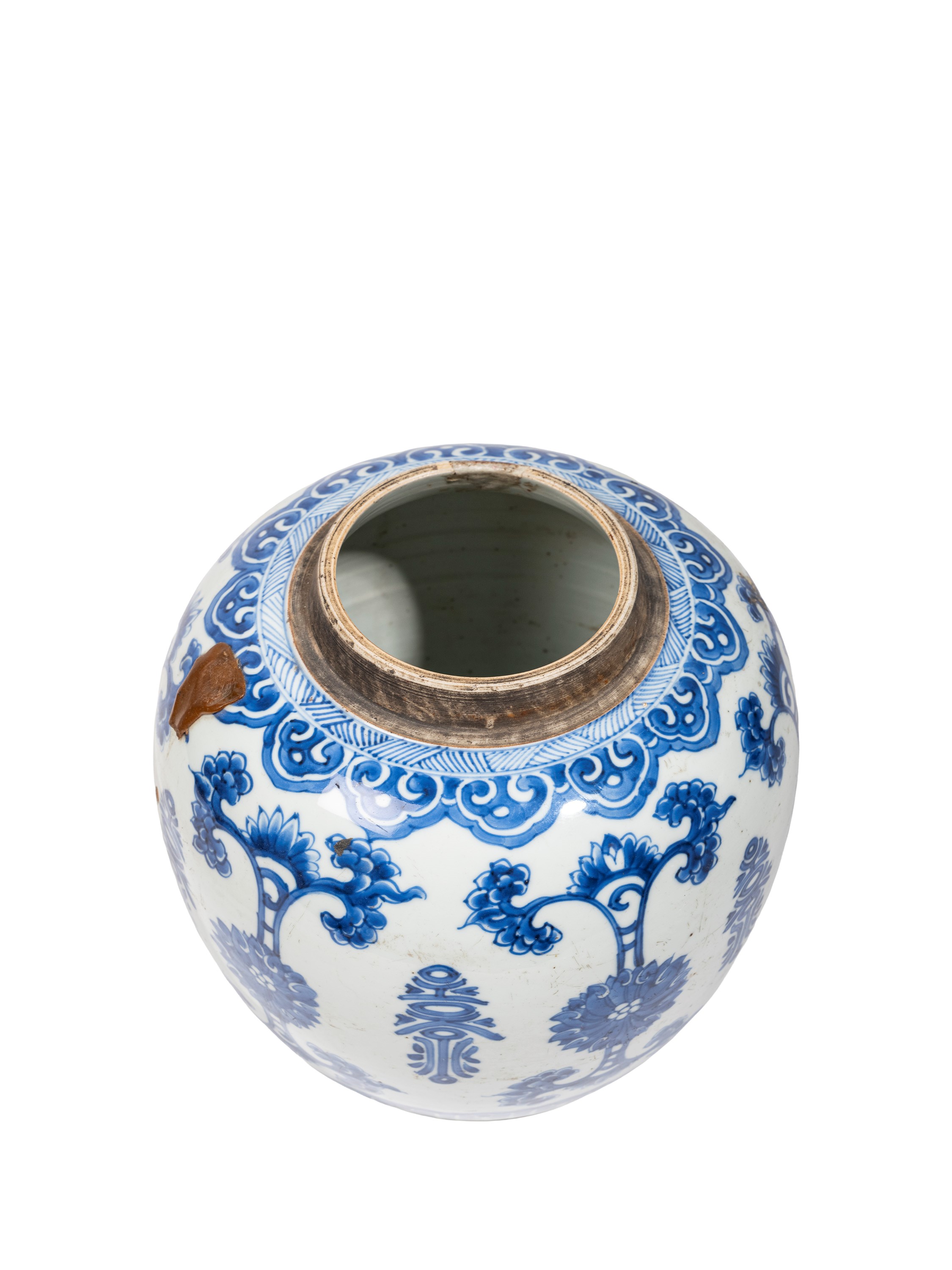 VASO IN PORCELLANA BIANCA E BLU