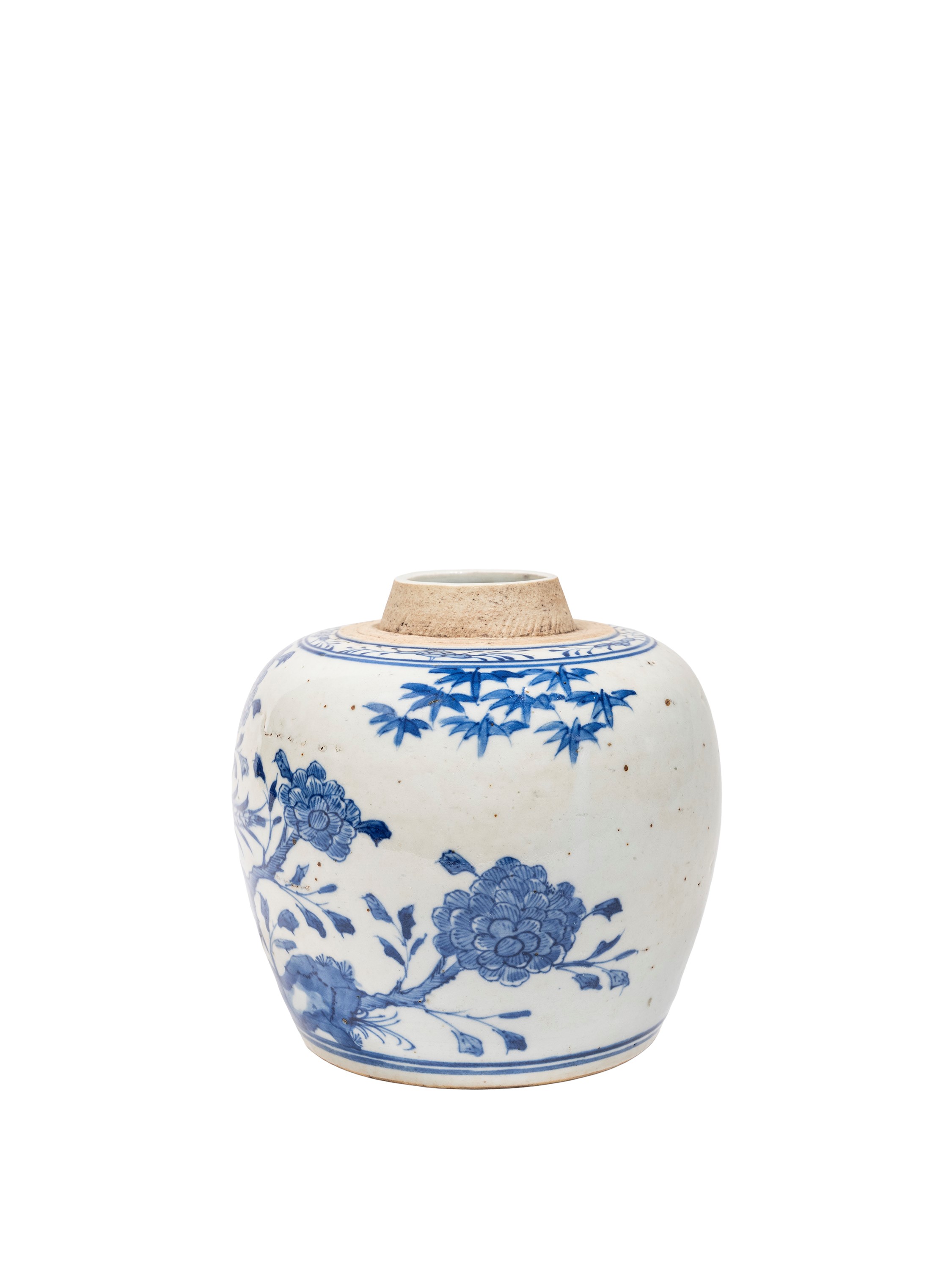 PICCOLO VASO IN PORCELLANA BIANCA E BLU