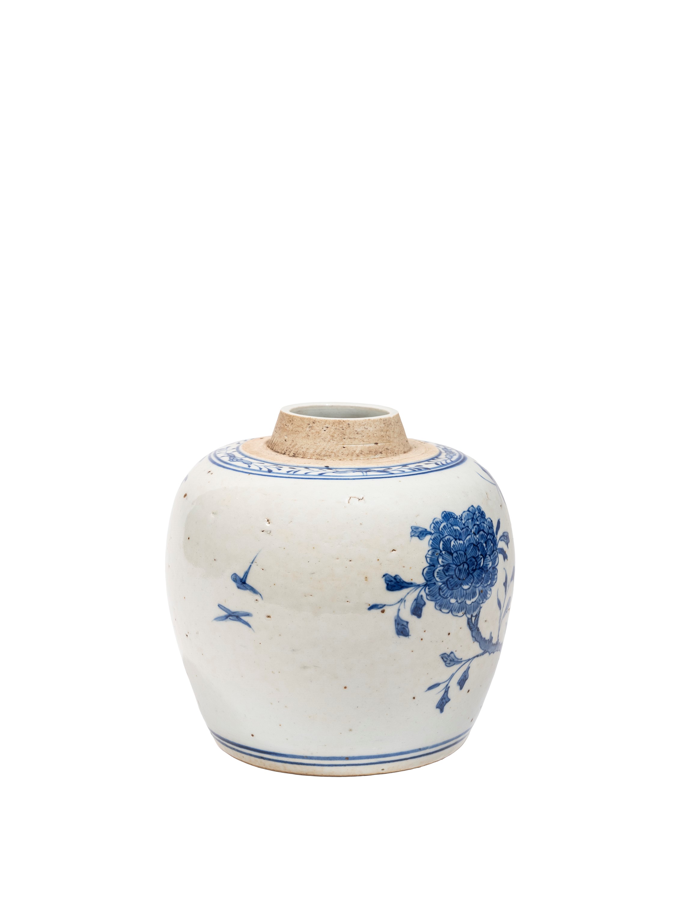 PICCOLO VASO IN PORCELLANA BIANCA E BLU