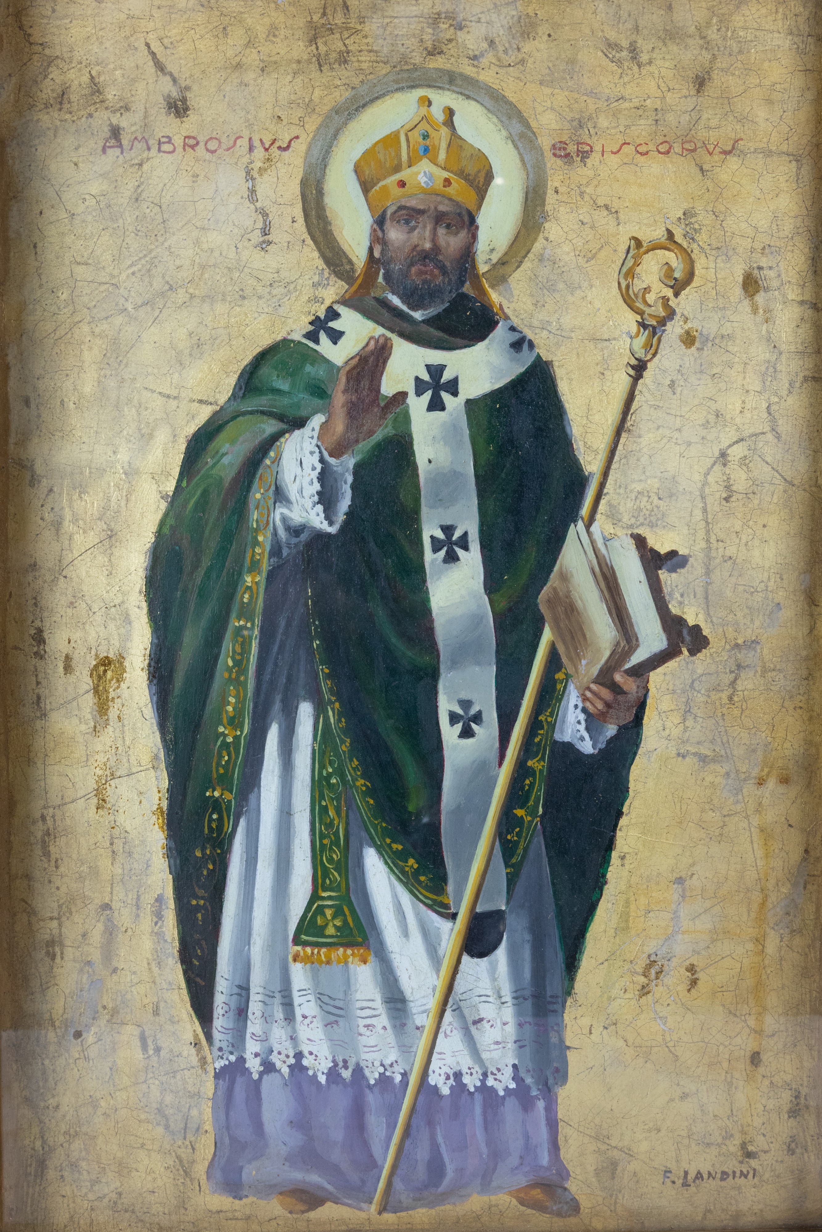 Sant’Ambrogio, olio su tavola (sec. XX)