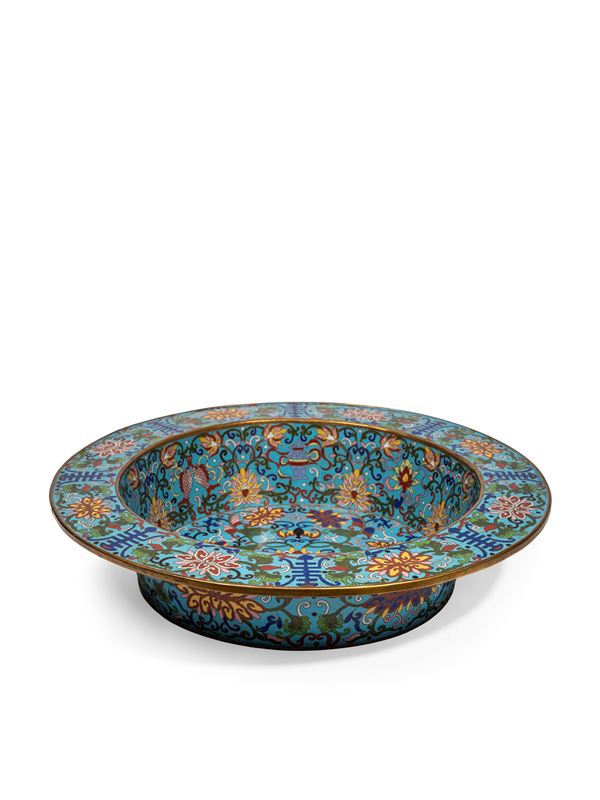 A LARGE CLOISONNÉ BOWL