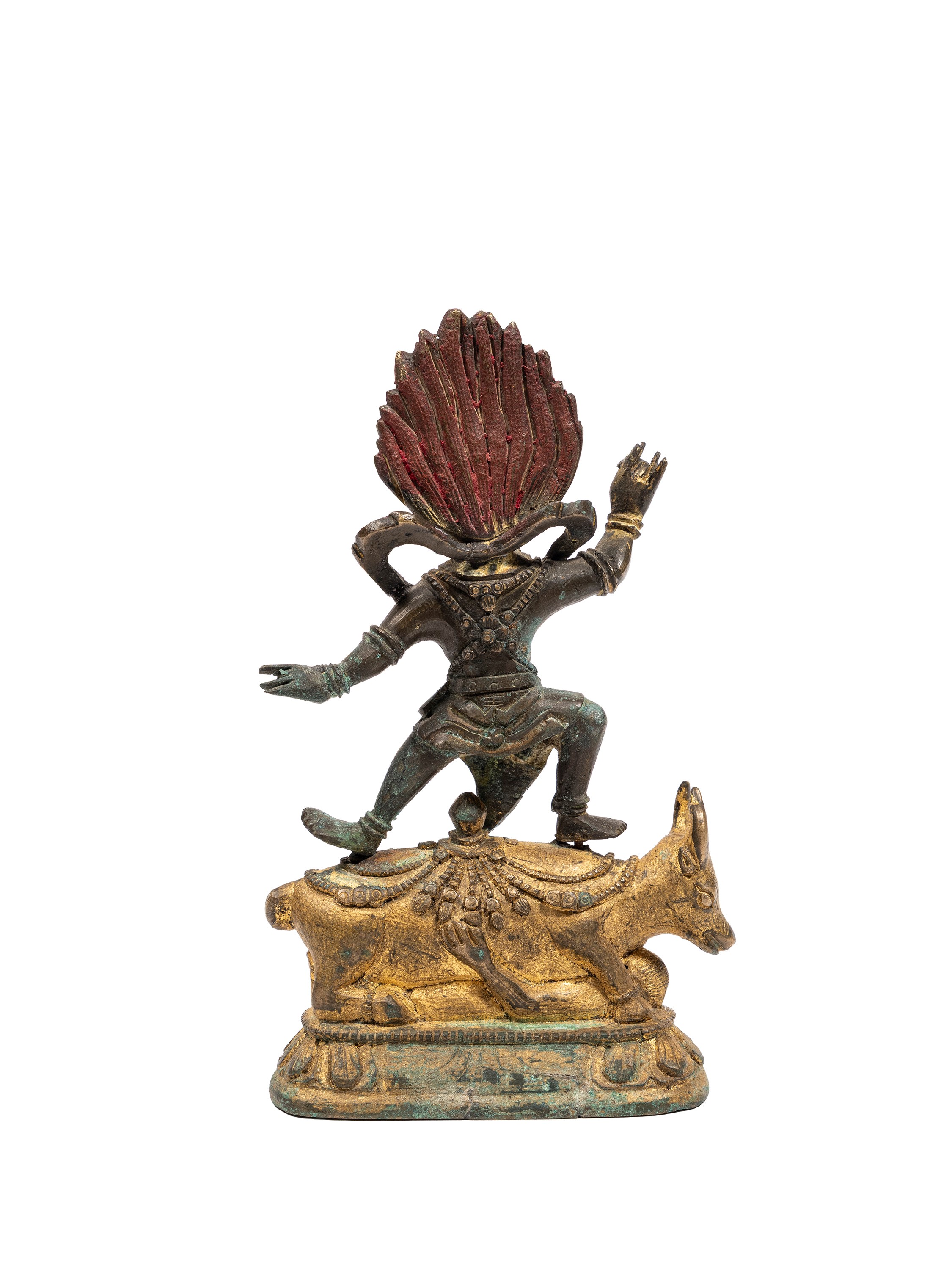 Figura di Yama Dharmaraja, bronzo dorato (Cina, XIX/XX secolo)