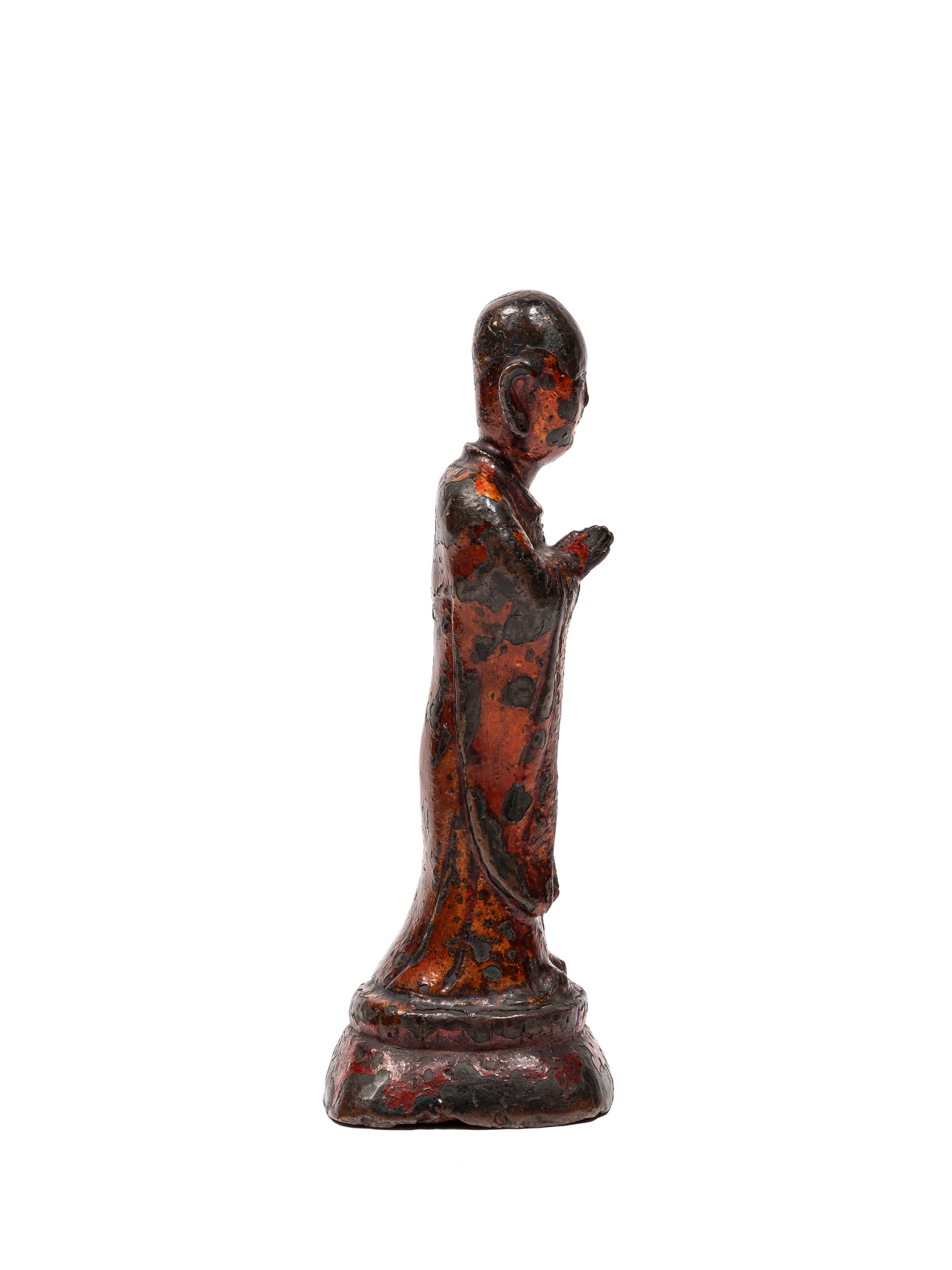 Cina (dinastia Ming), Figura di monaco, bronzo laccato