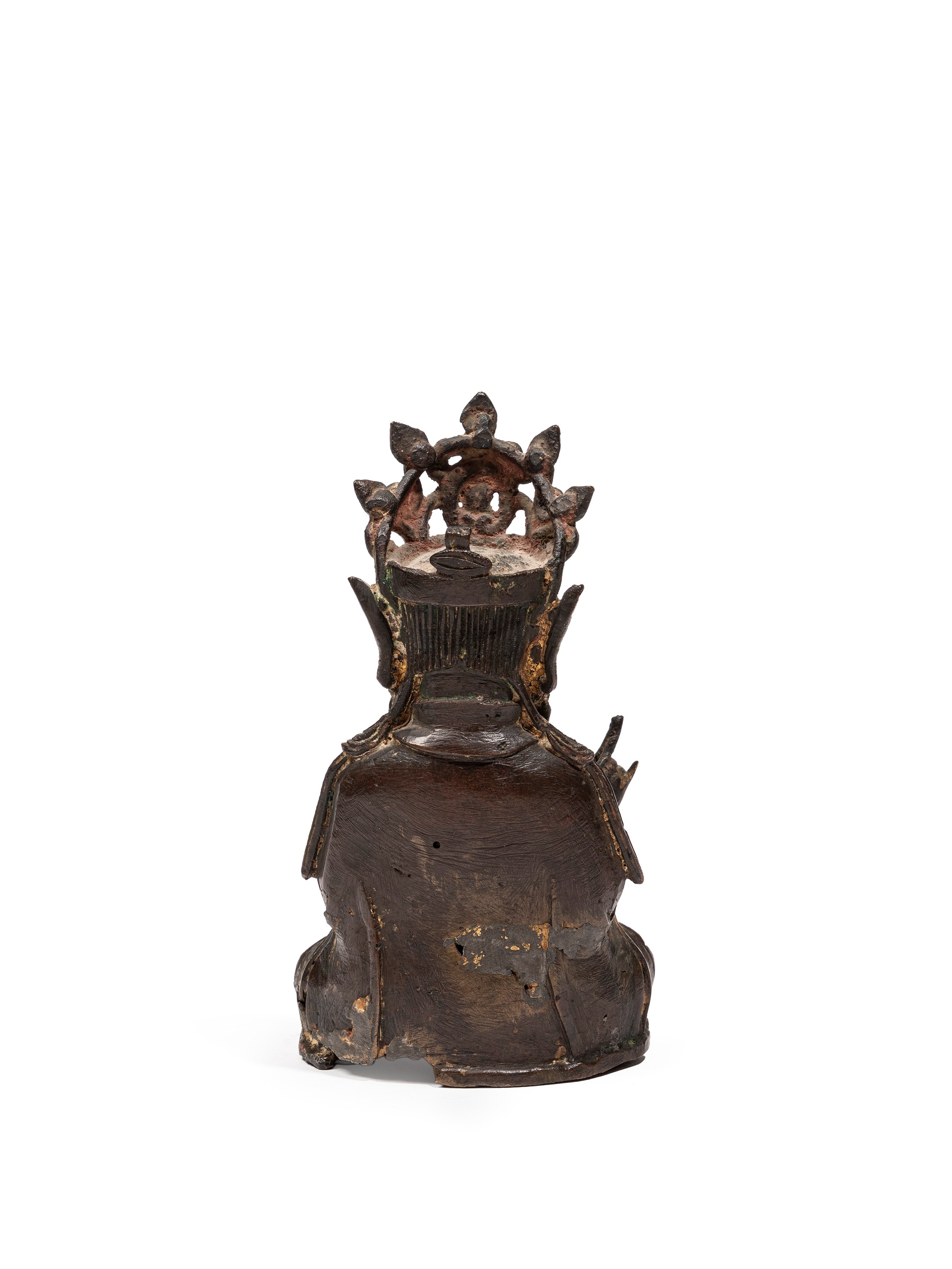 Cina, Dinastia Ming (1368-1644), Figura in bronzo dorato raffigurante Avalokiteshvara seduto