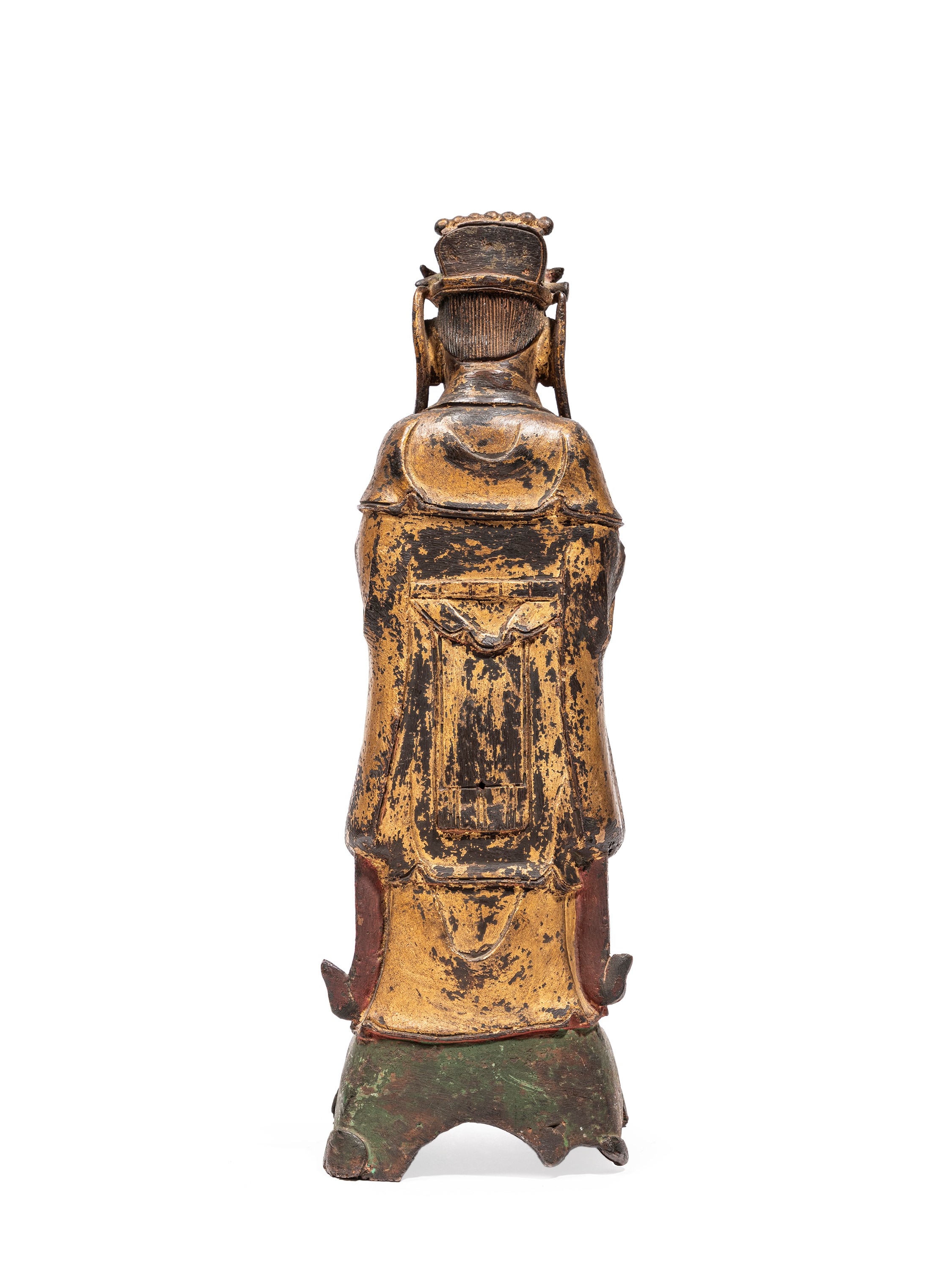 Cina (Dinastia Ming), Figura in bronzo dorato policromo