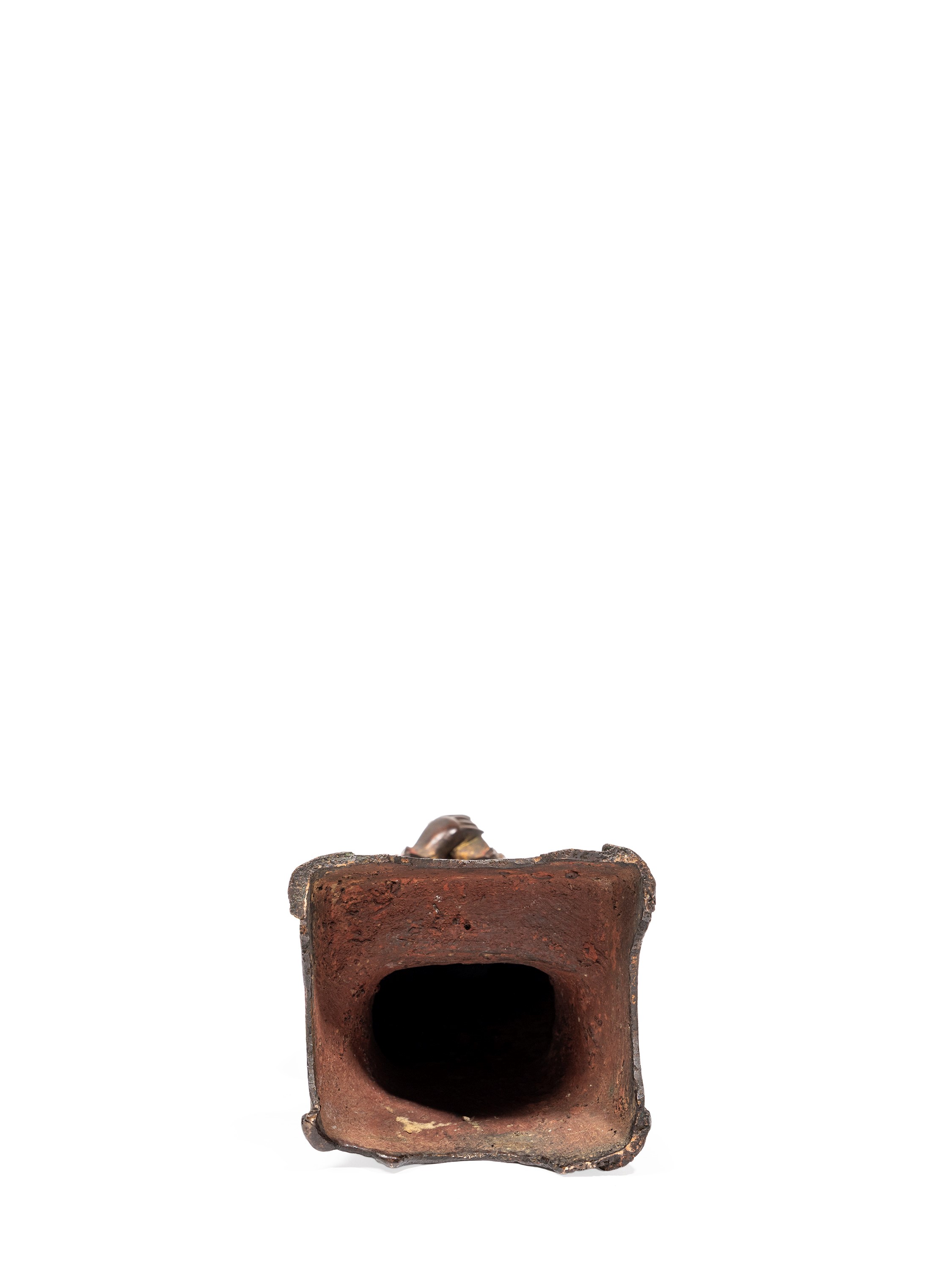 Cina (Dinastia Ming), Figura in bronzo dorato policromo