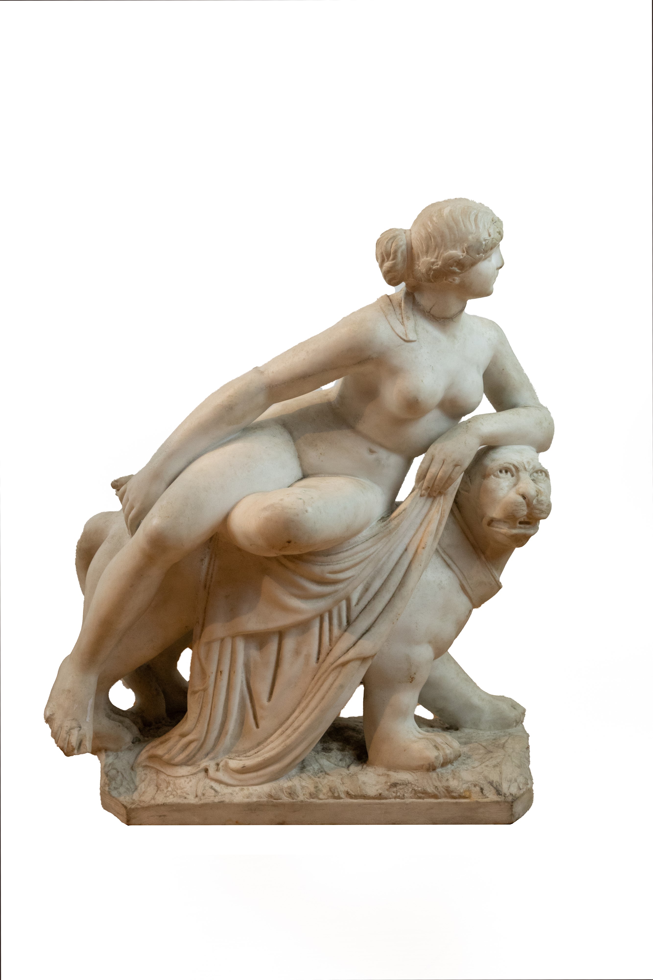 Scultura in marmo raffigurante Arianna e la pantera, XIX secolo