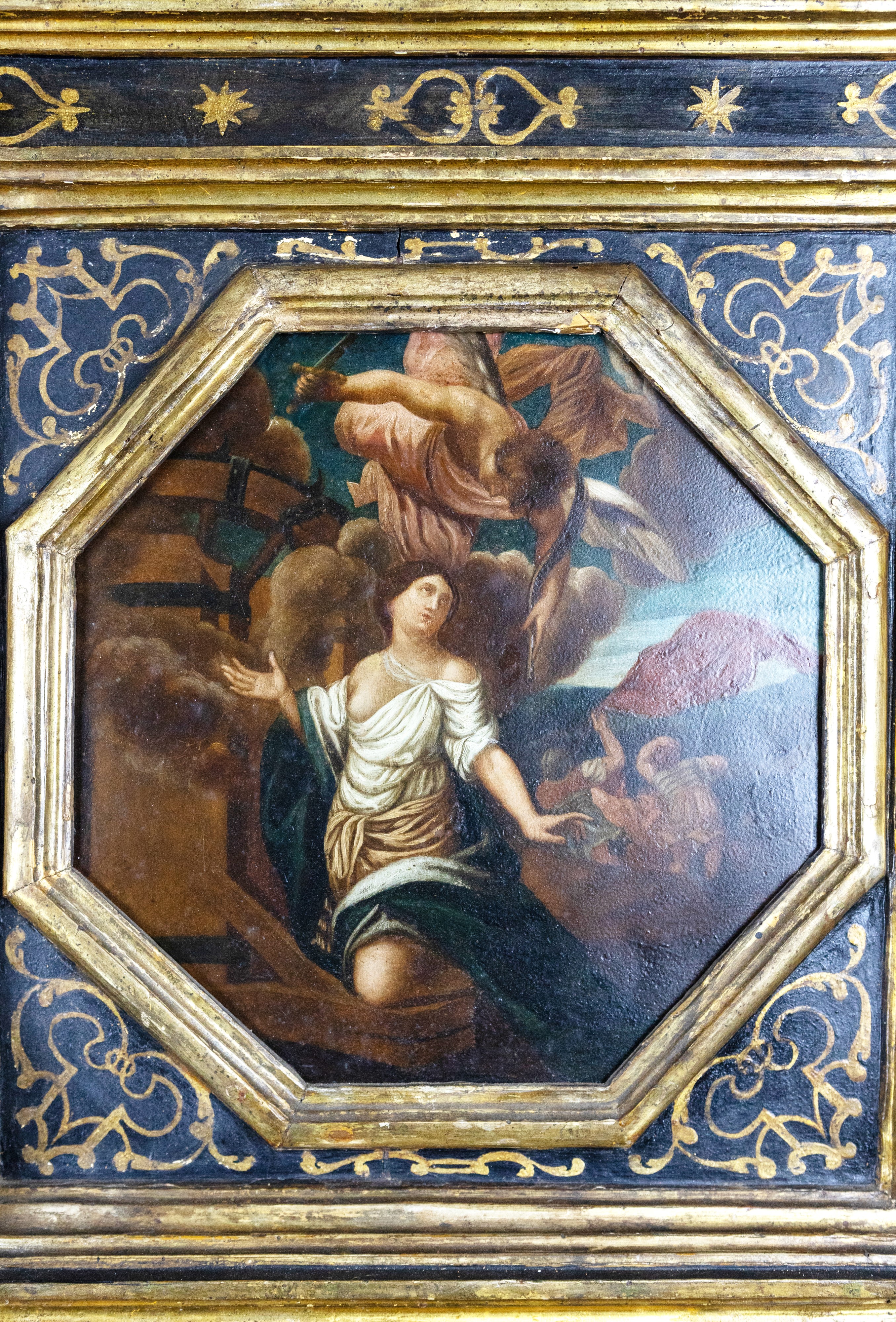 Scuola italiana, Altarolo con dipinto raffigurante il Martirio di Santa Caterina d’Alessandria (o...