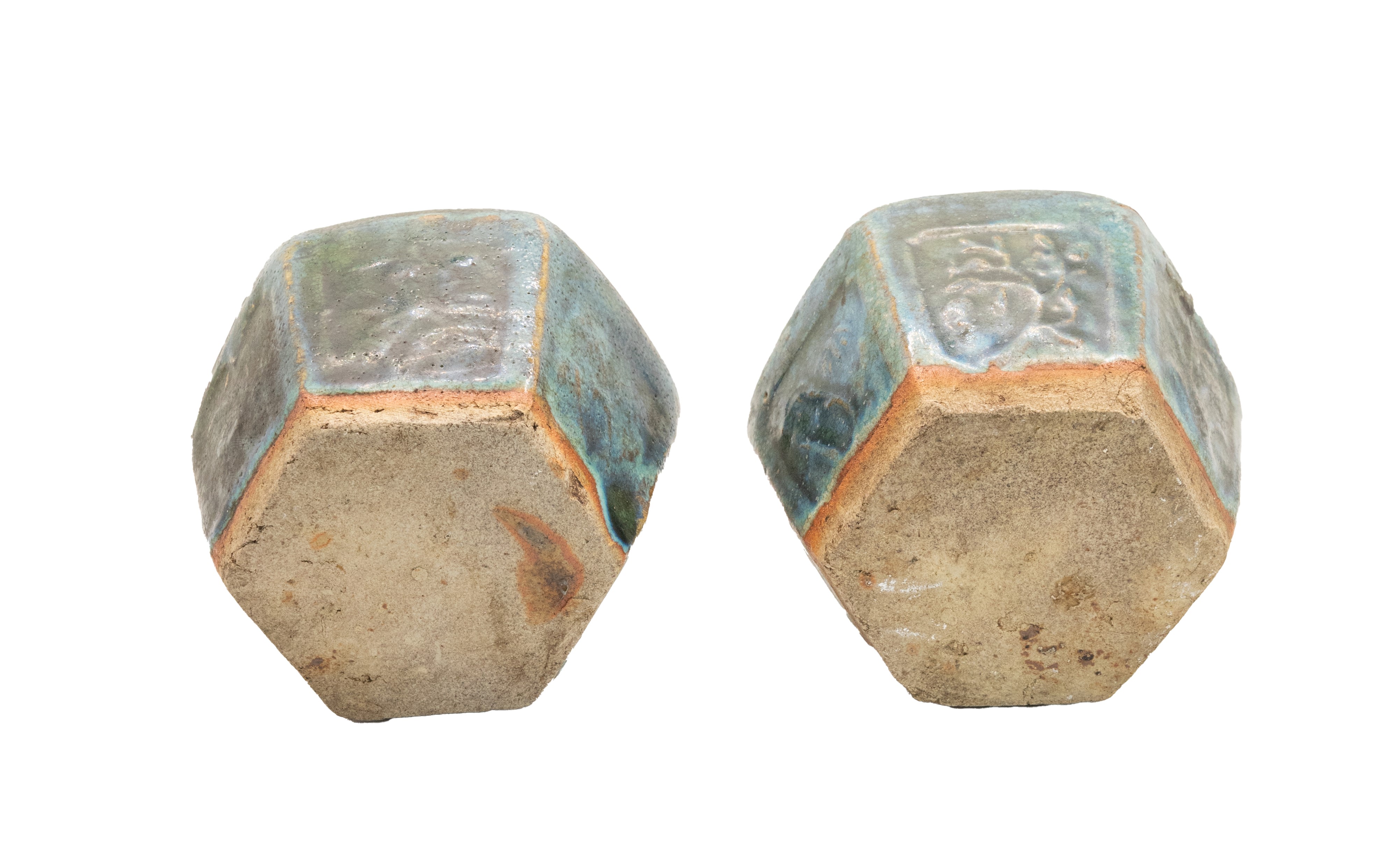 °COPPIA DI VASETTI IN TERRACOTTA INVETRIATA