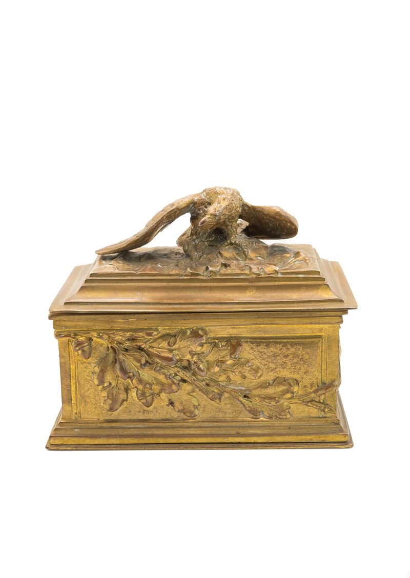 °PORTA FRANCOBOLLI IN BRONZO DORATO