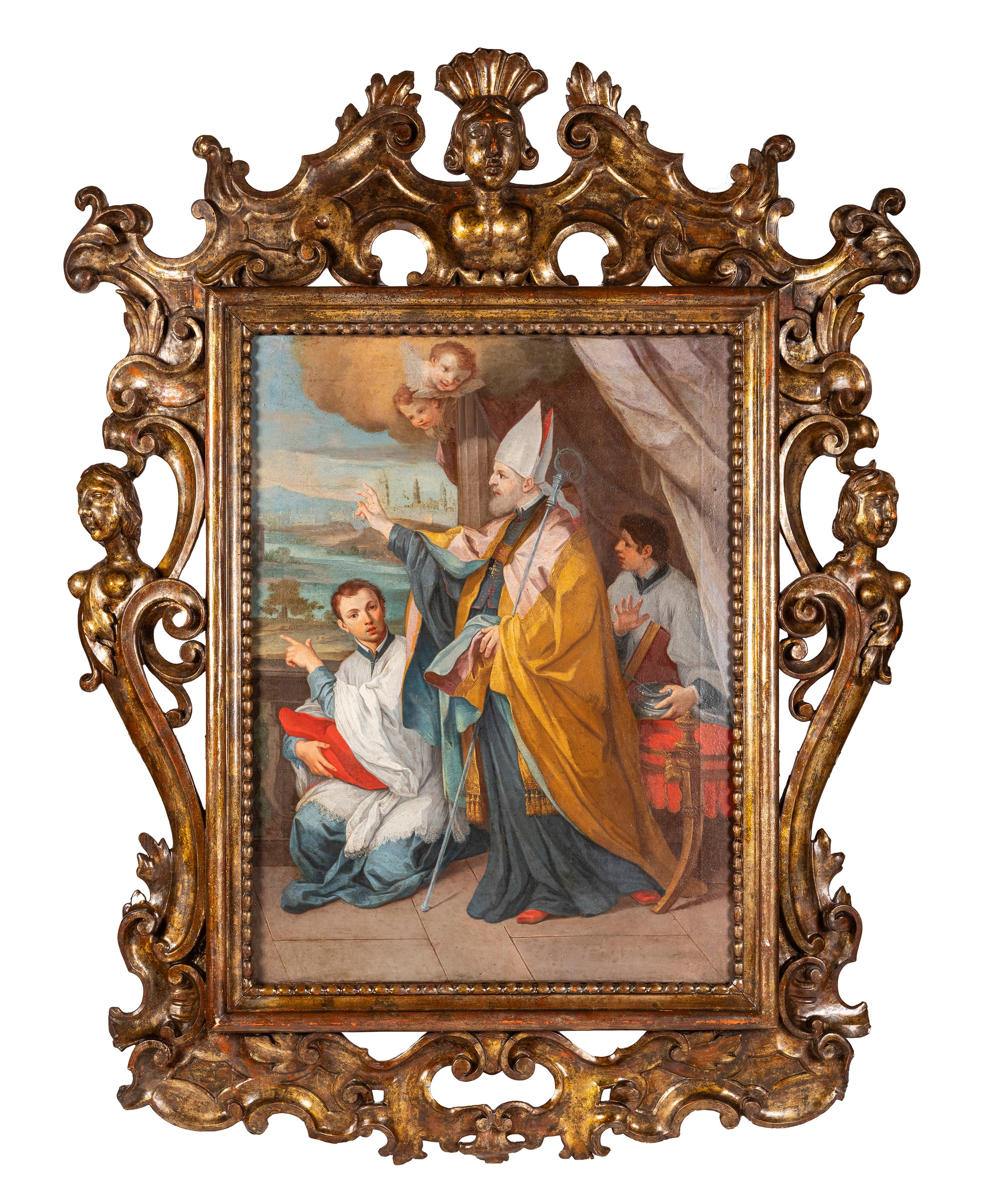 S. Bernardo degli Uberti con Santo, olio su tela (XVIII secolo)