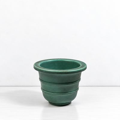 Vasetto in ceramica smaltata verde (anni '40 ca.)
