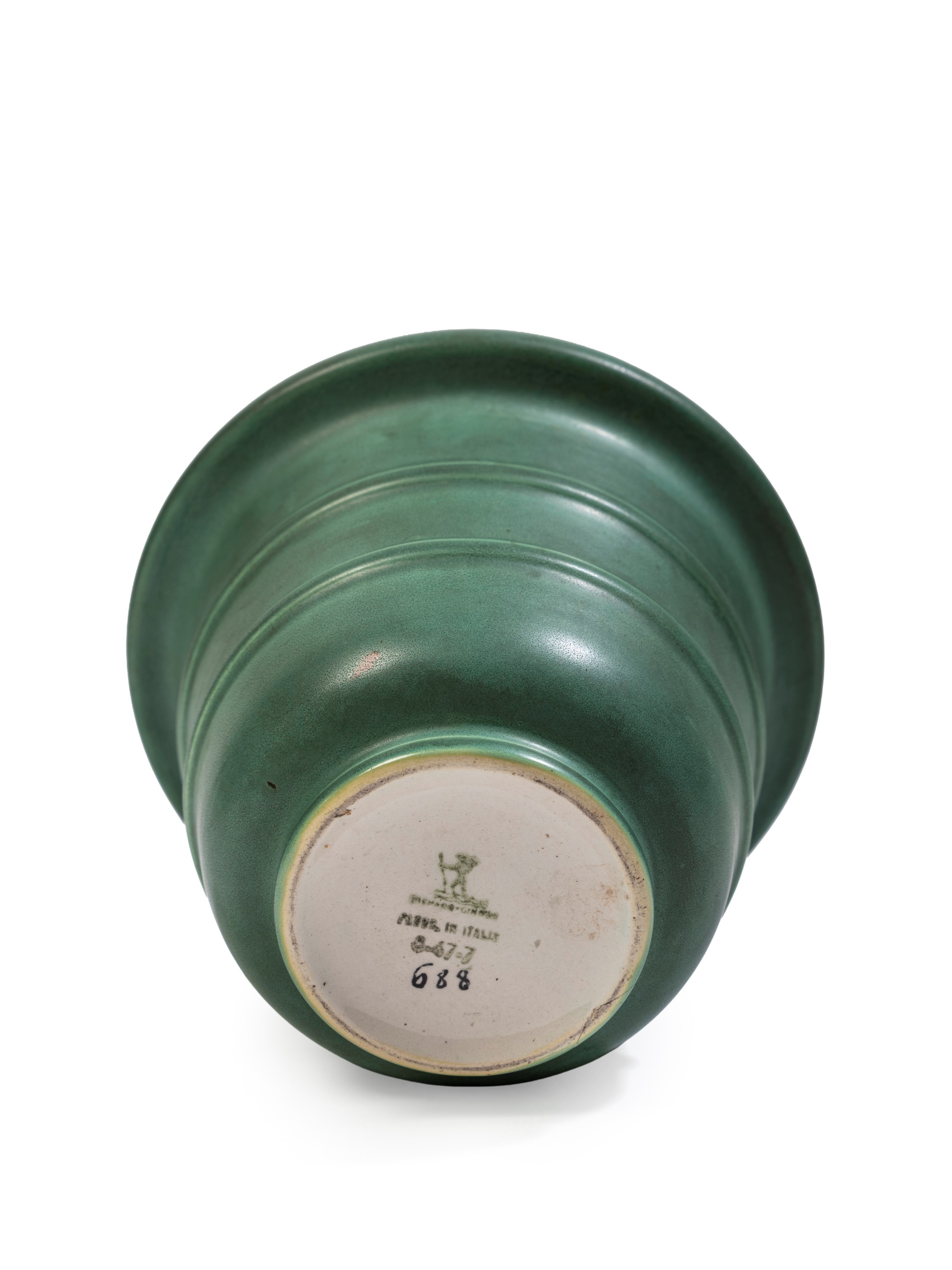 Giovanni Gariboldi - Vasetto in ceramica smaltata verde (anni '40 ca.)