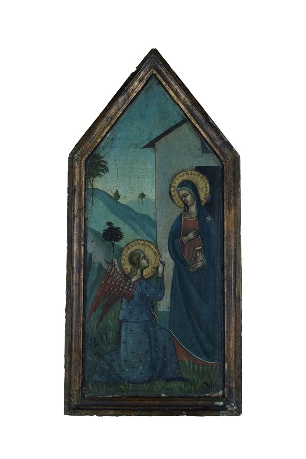°DIPINTO A CUSPIDE RAFFIGURANTE ANNUNCIAZIONE