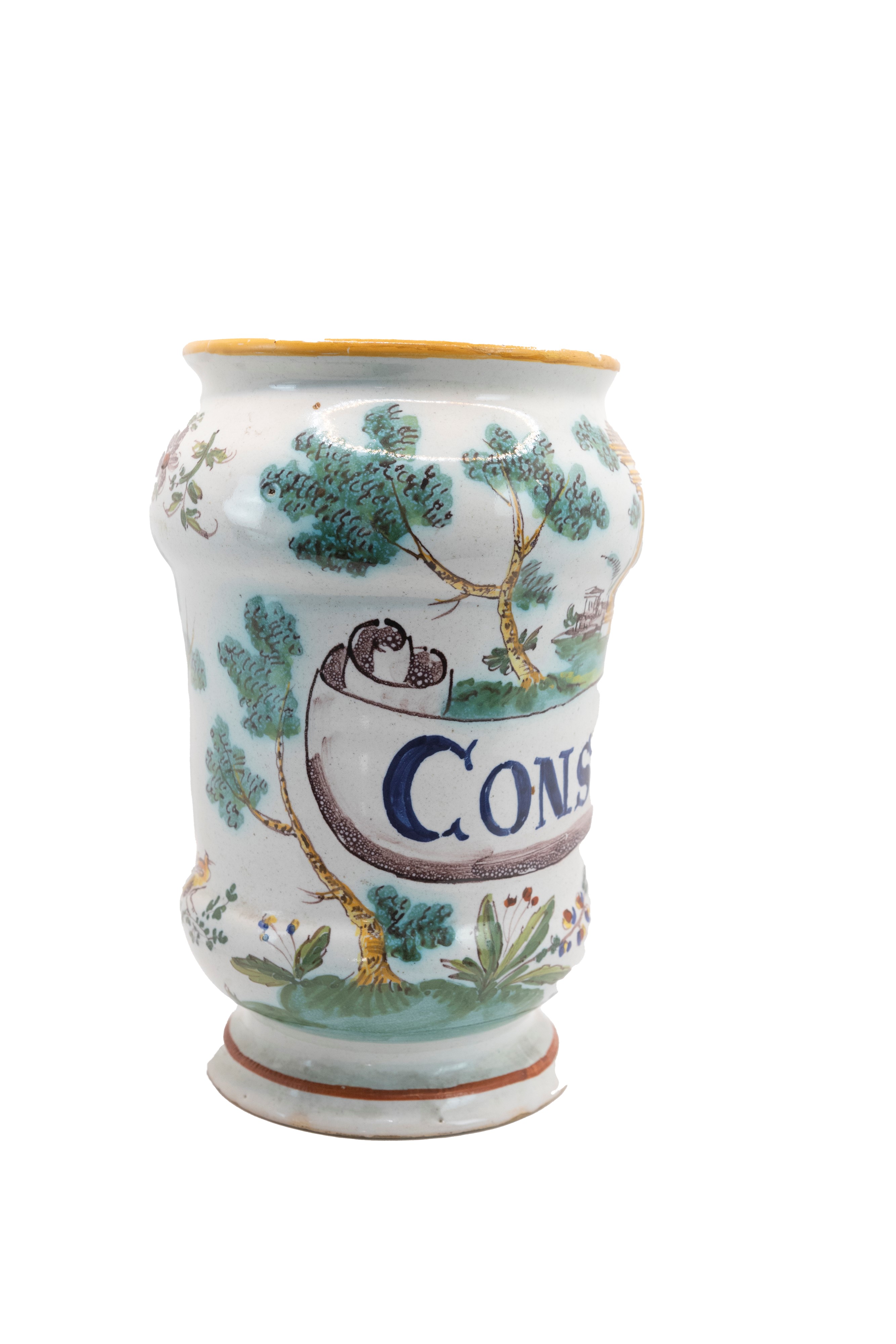 °ALBARELLO IN MAIOLICA POLICROMA, FABBRICA FERNIANI