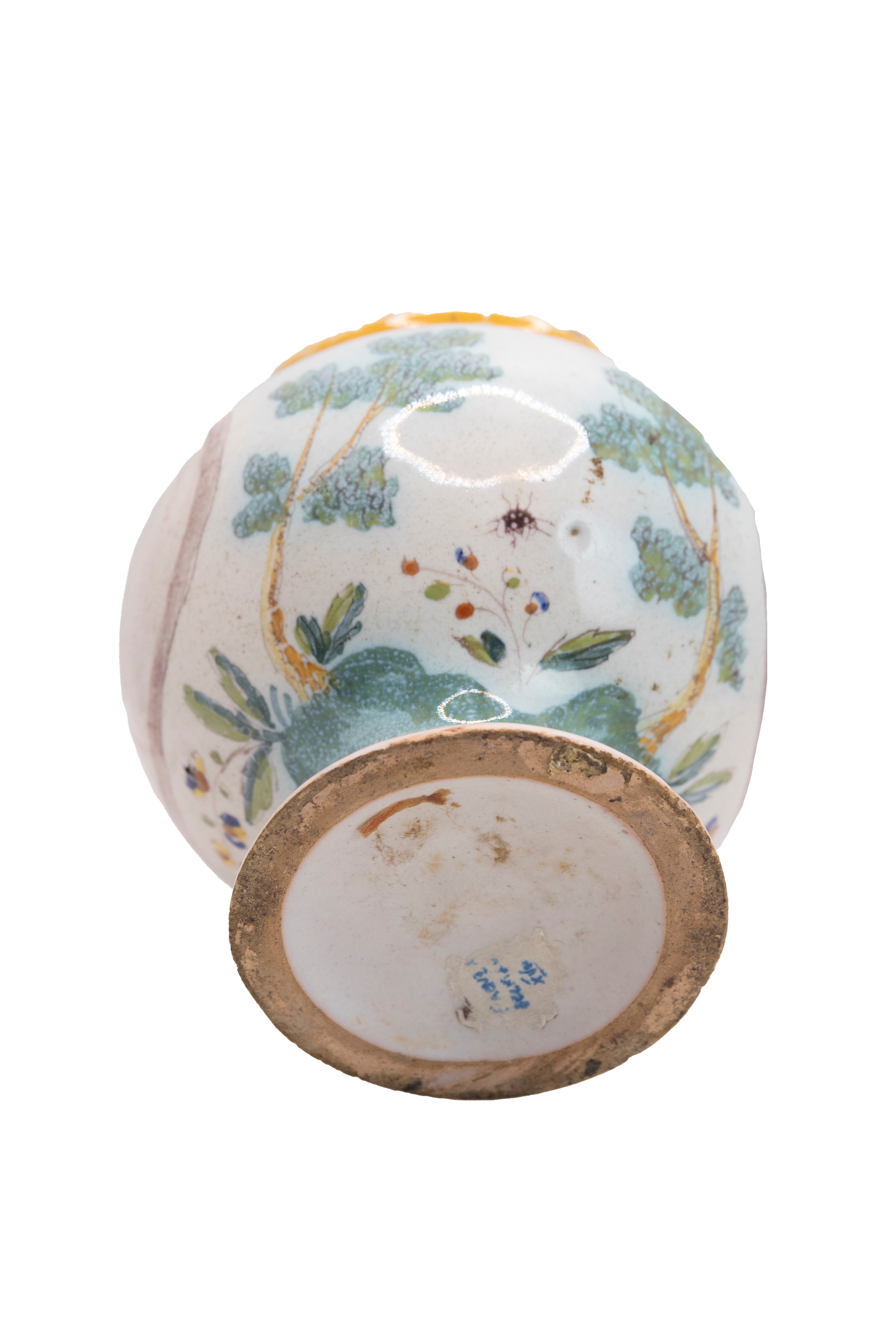 °VASO CON COPERCHIO IN MAIOLICA POLICROMA, FABBRICA FERNIANI