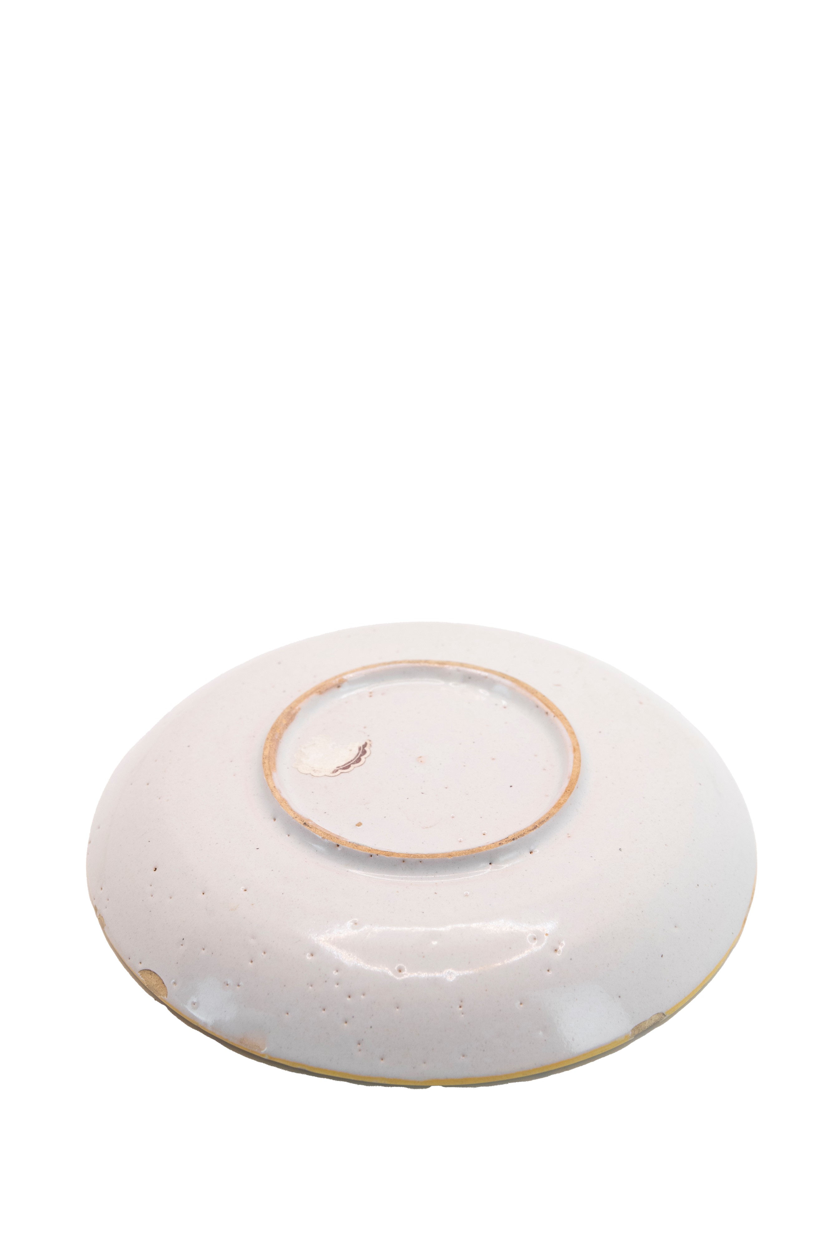 °TAZZA CON COPERCHIO E PIATTO IN MAIOLICA POLICROMA, FABBRICA FERNIANI