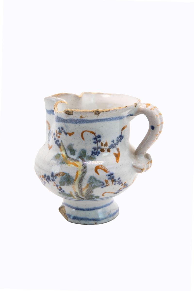 °PICCOLO VERSATOIO IN MAIOLICA POLICROMA