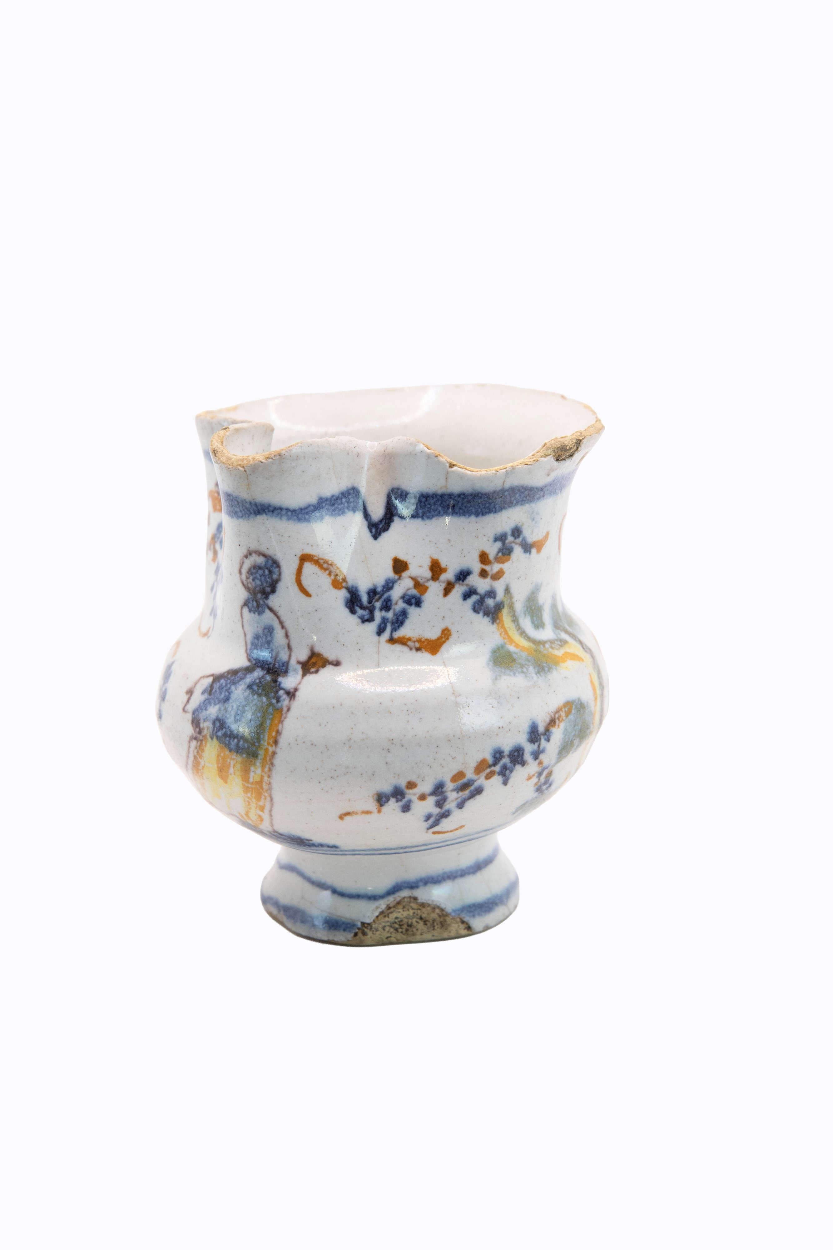°PICCOLO VERSATOIO IN MAIOLICA POLICROMA