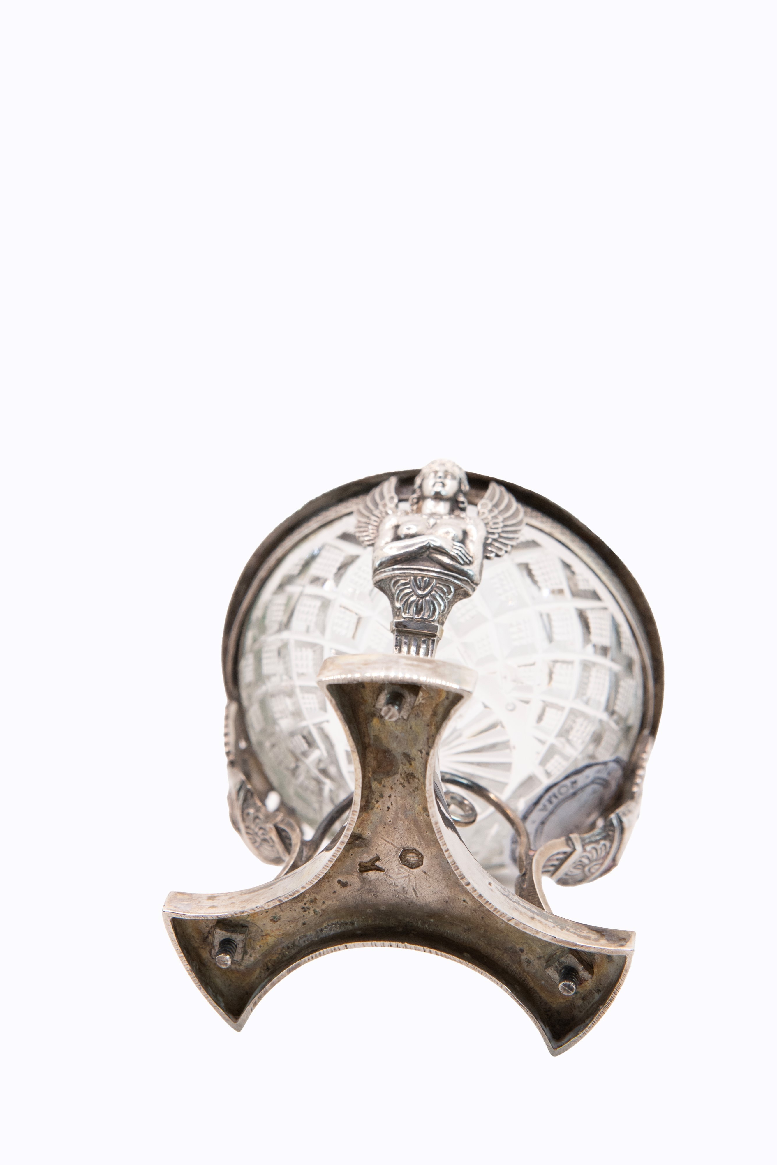 °COPPIA DI SALIERE IN ARGENTO E CRISTALLO