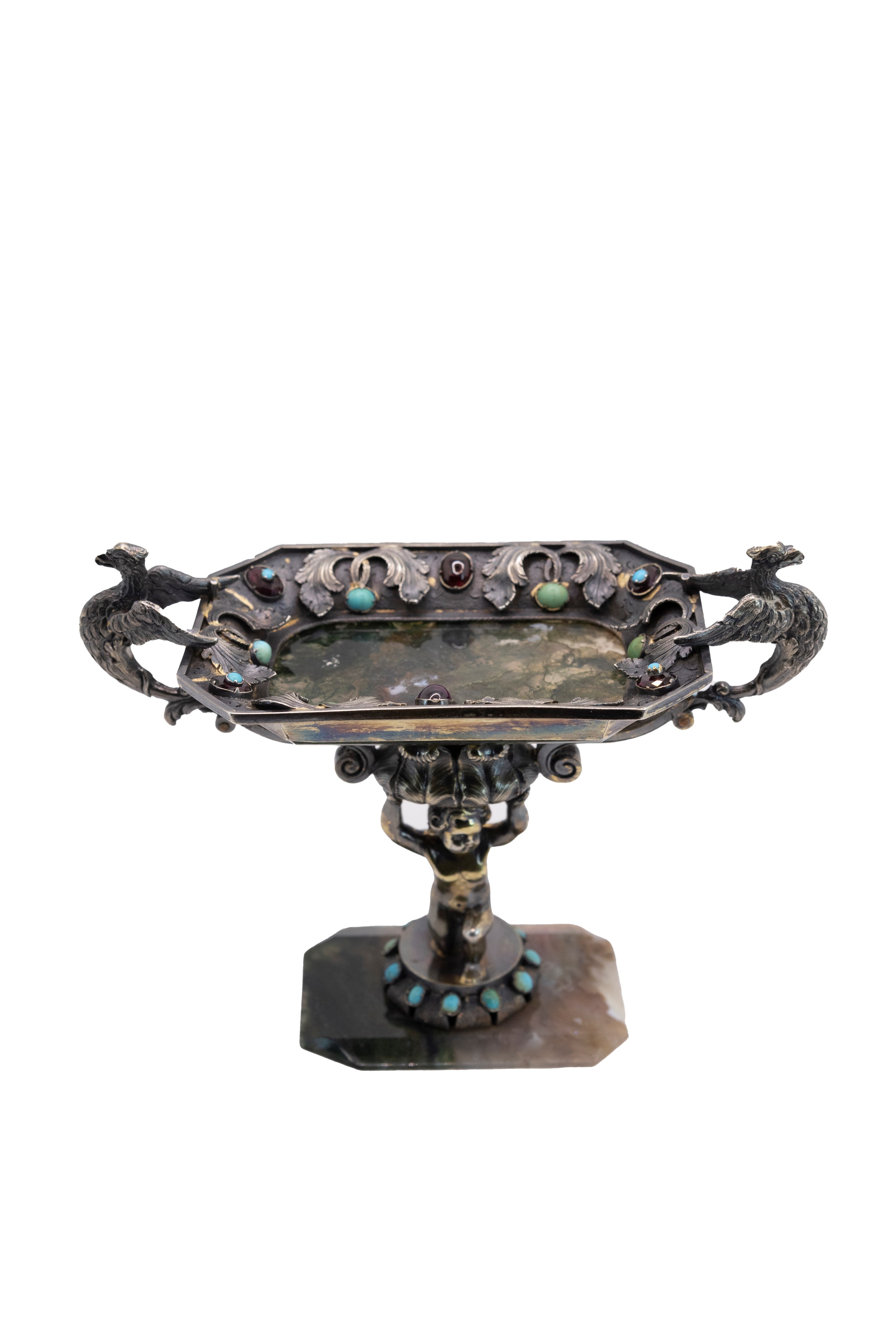 °ALZATA IN ARGENTO E PIETRE DURE