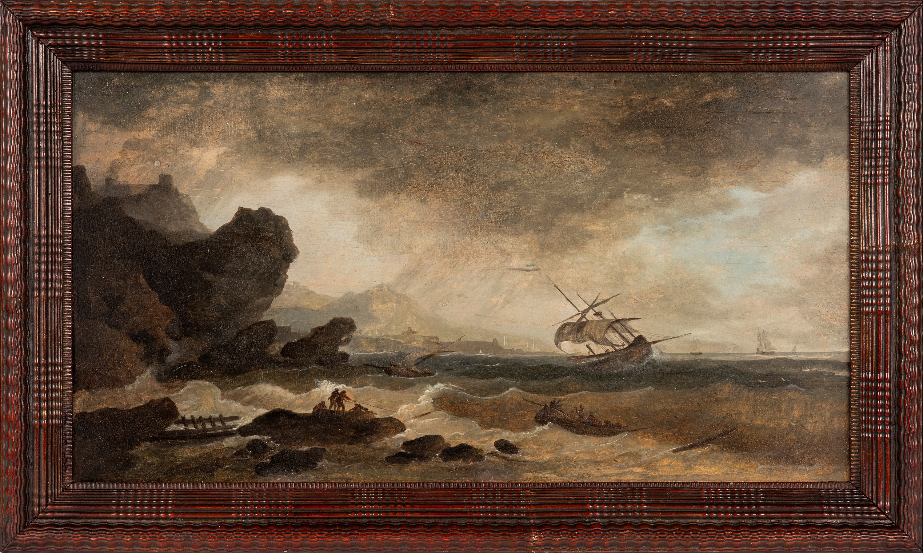 Scuola fiamminga (inizio XVIII secolo), Tempesta, olio su tavola