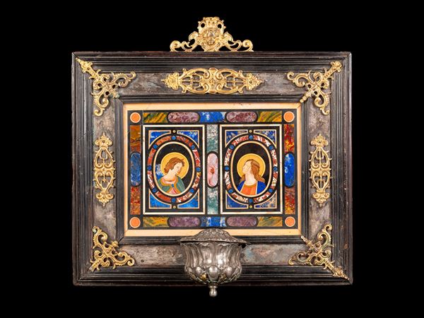 COMMESSO IN PIETRE DURE E SMALTI POLICROMI