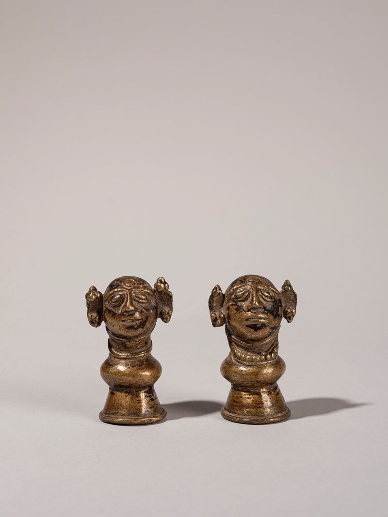 COPPIA DI BRONZI RAFFIGURANTI SHIVA E PARVATI