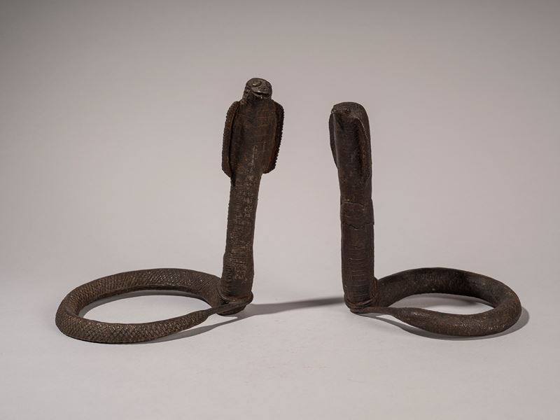 LOTTO DI DUE COBRA IN BRONZO KOND