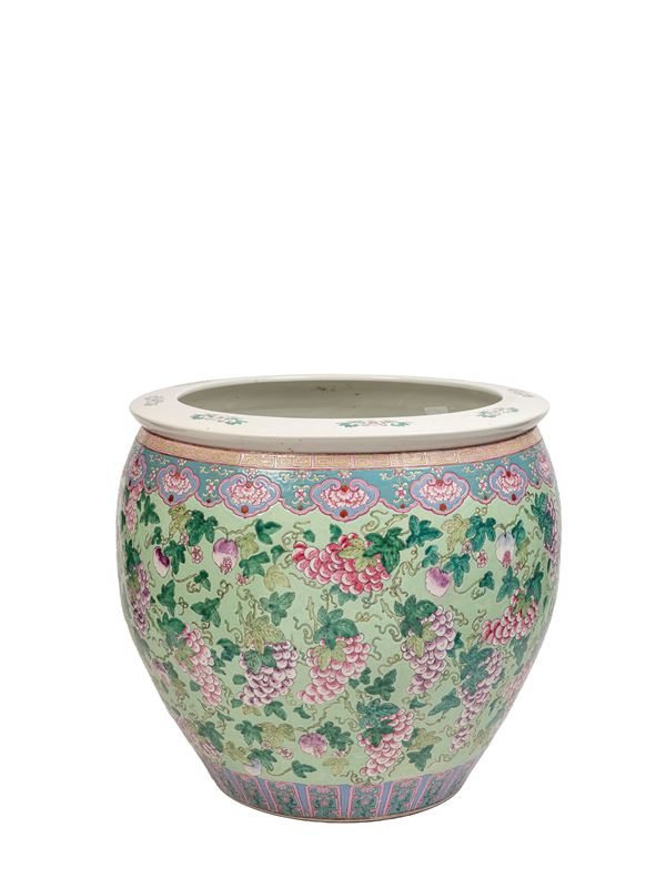 CACHEPOT IN PORCELLANA FAMIGLIA ROSA