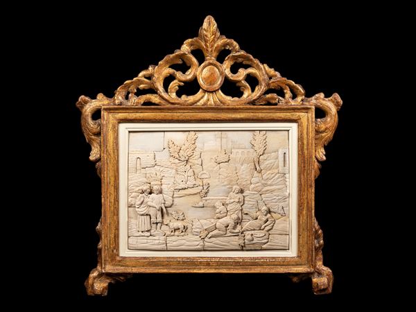 ☼PLACCA A RILIEVO IN AVORIO