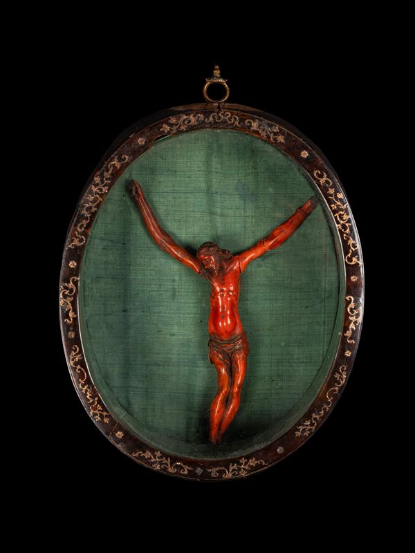 ☼GRANDE CRISTO IN CORALLO ROSSO