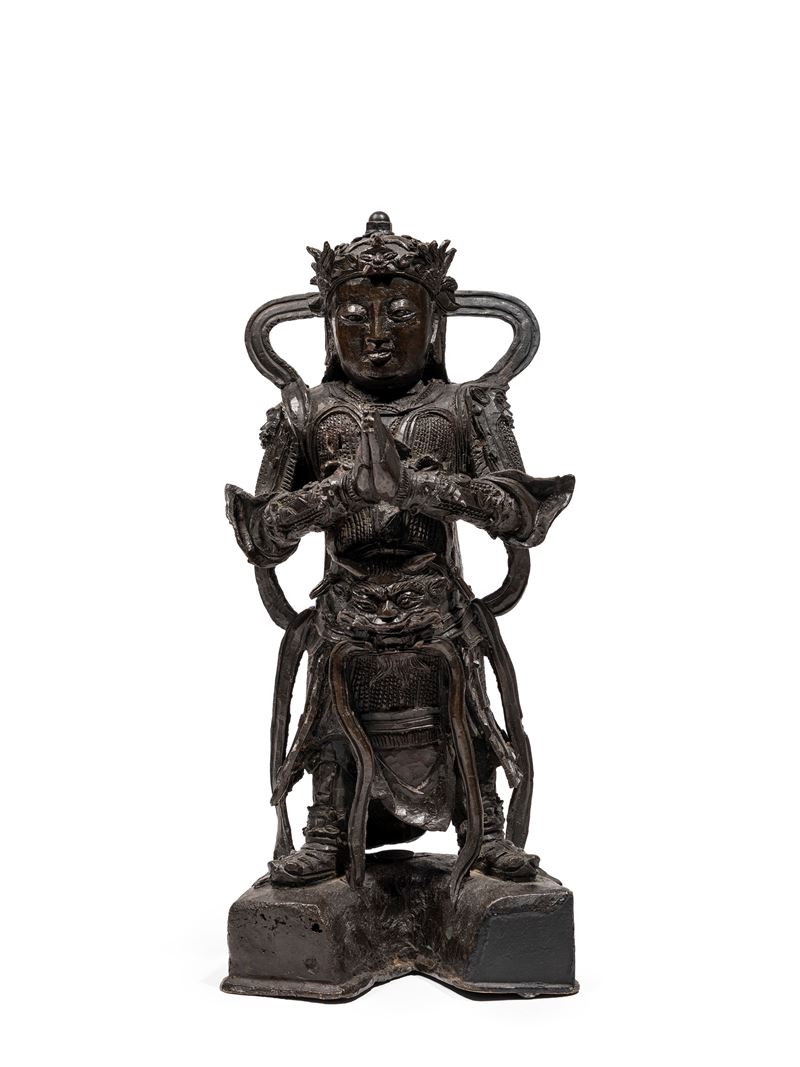 Cina dinastia Ming, Figura in bronzo raffigurante Weituo