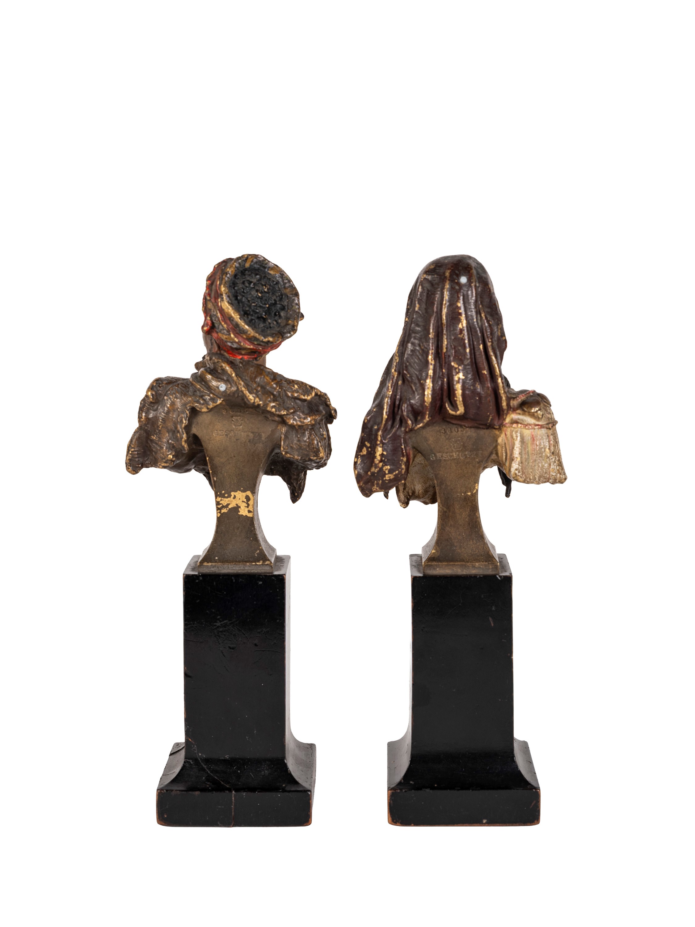 DUE BUSTI ORIENTALISTI, bronzo, XIX secolo (Vienna)