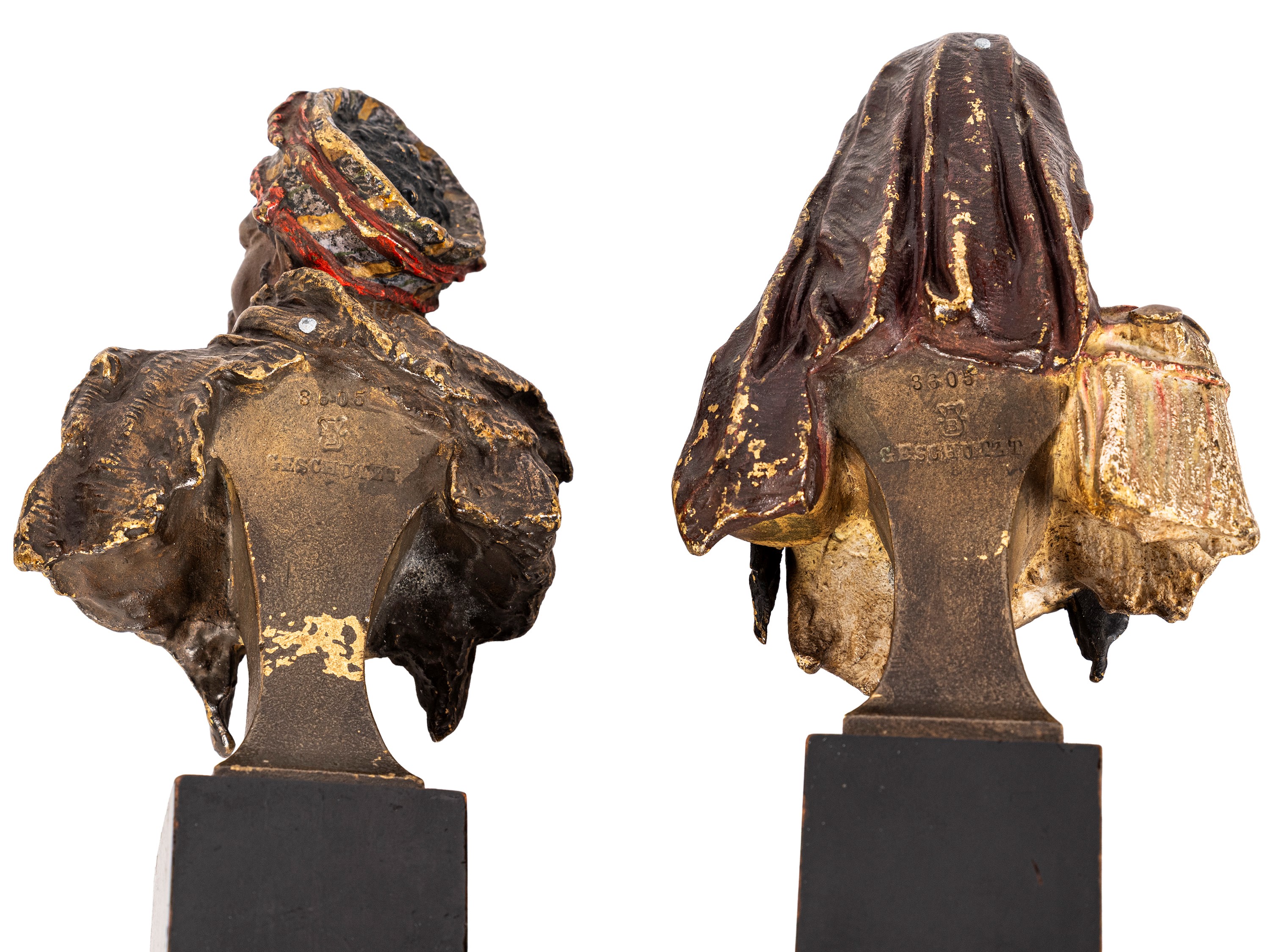 DUE BUSTI ORIENTALISTI, bronzo, XIX secolo (Vienna)