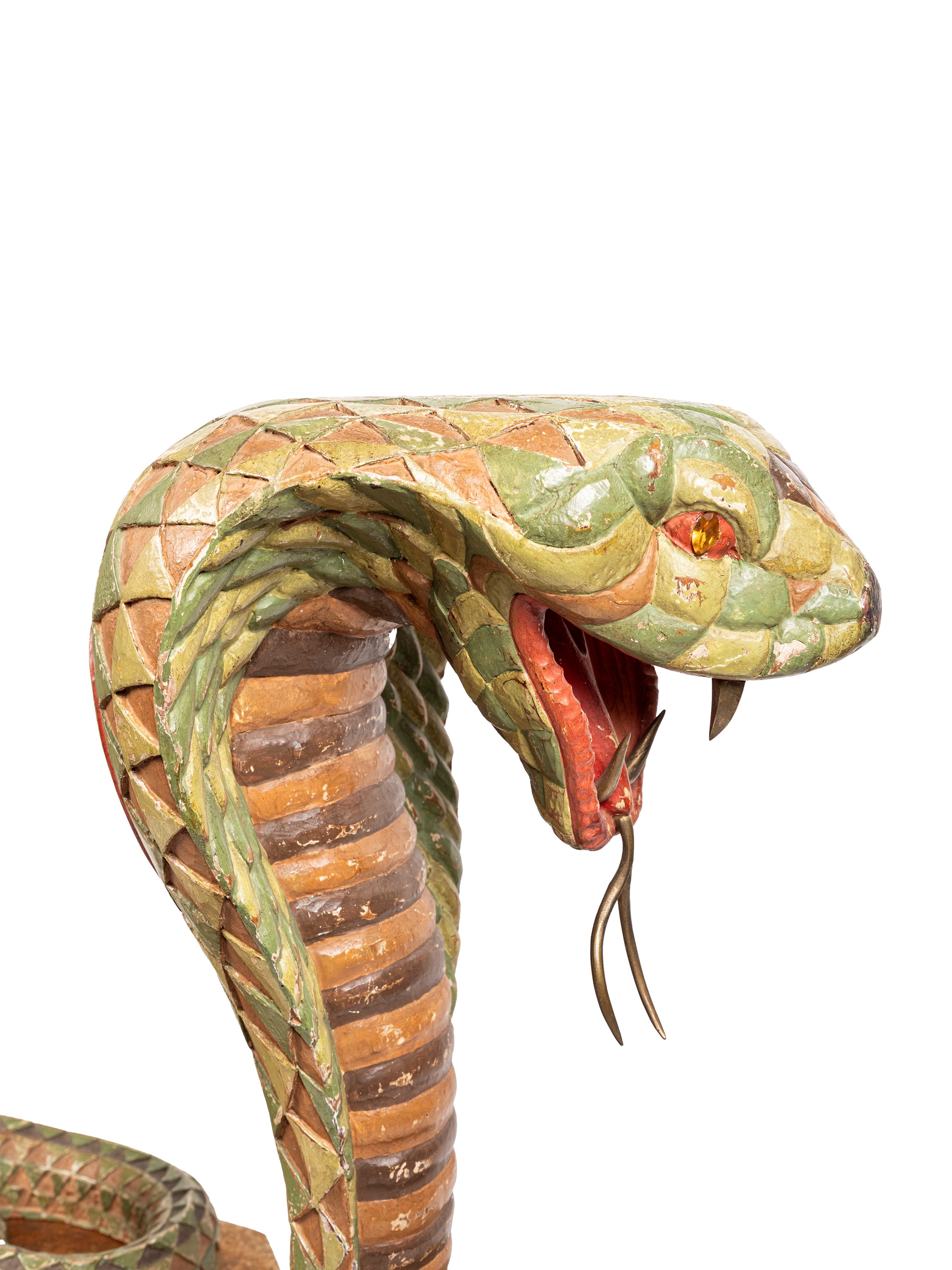Coppia di Grandi Cobra in Legno Laccato