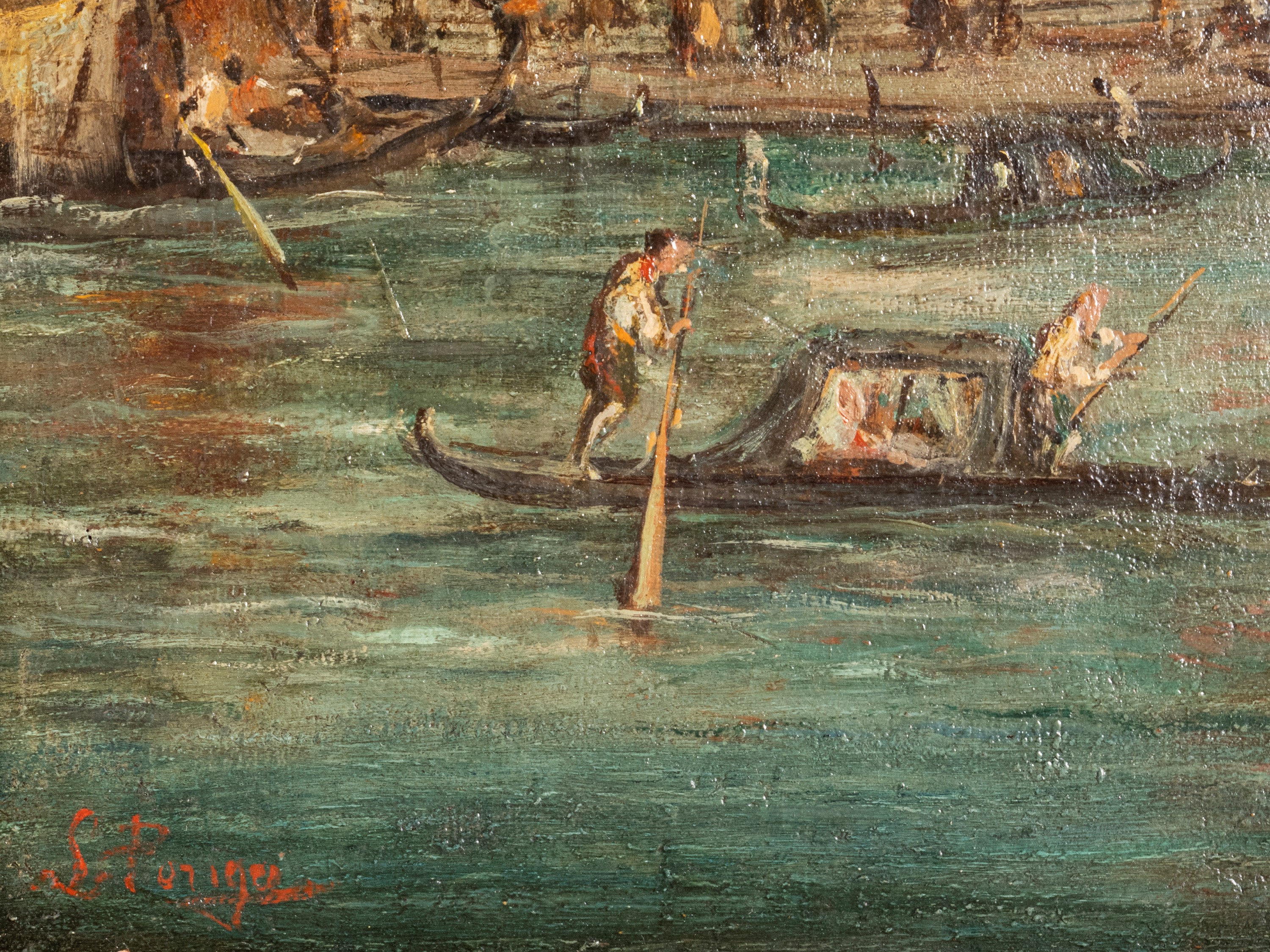 Ponga, Coppia di vedute di Venezia, olio su tela