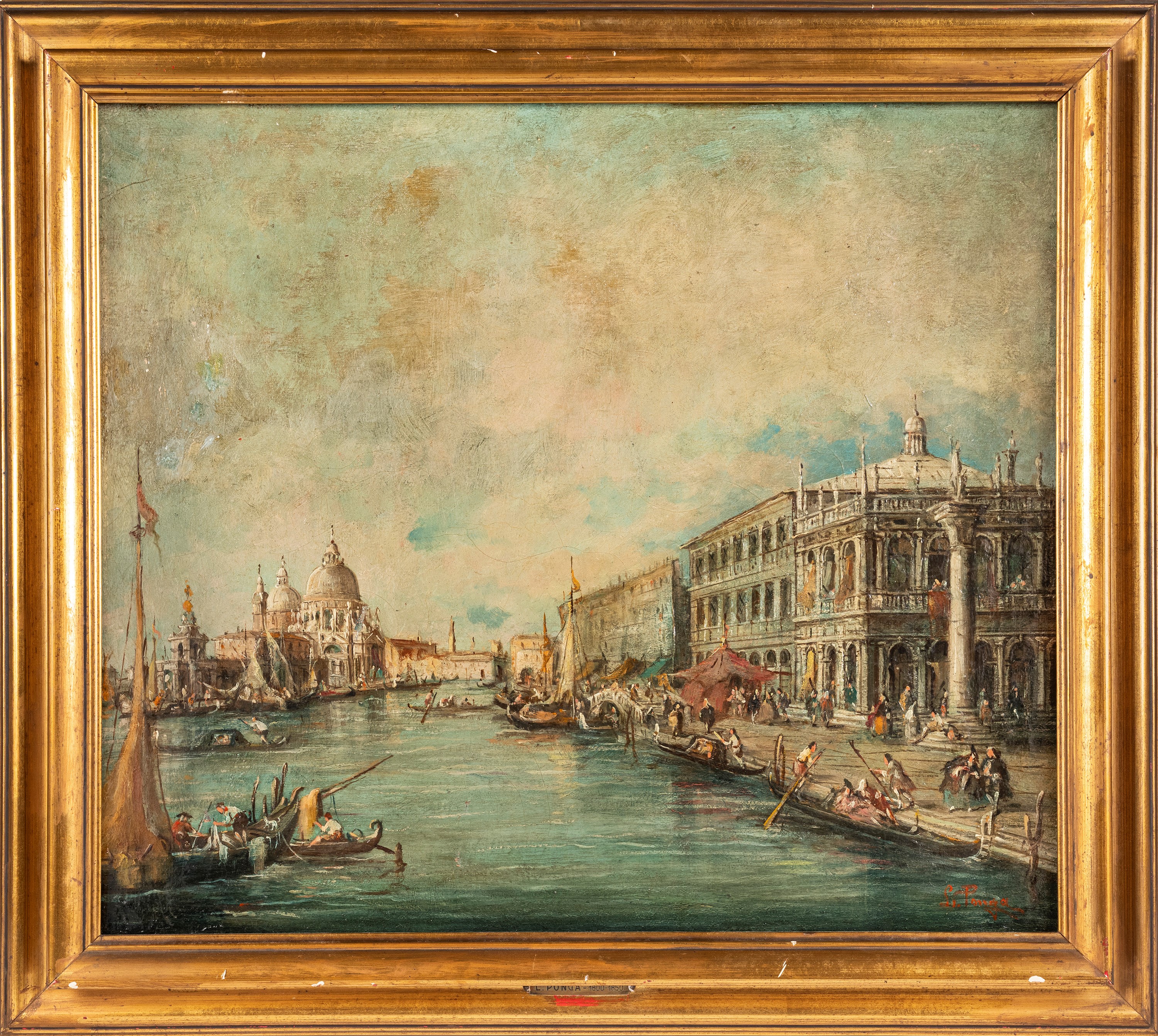 Ponga, Coppia di vedute di Venezia, olio su tela