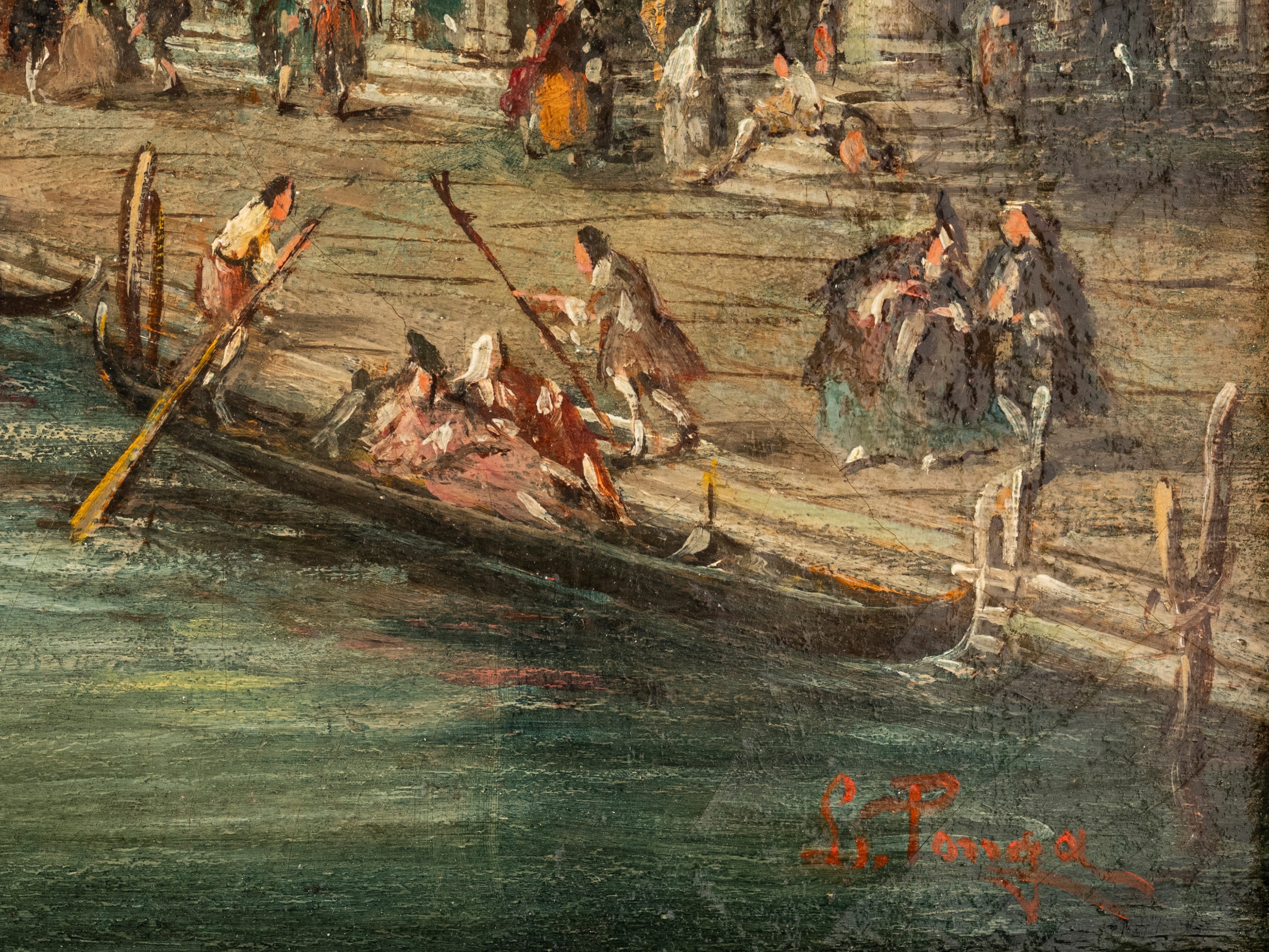 Ponga, Coppia di vedute di Venezia, olio su tela