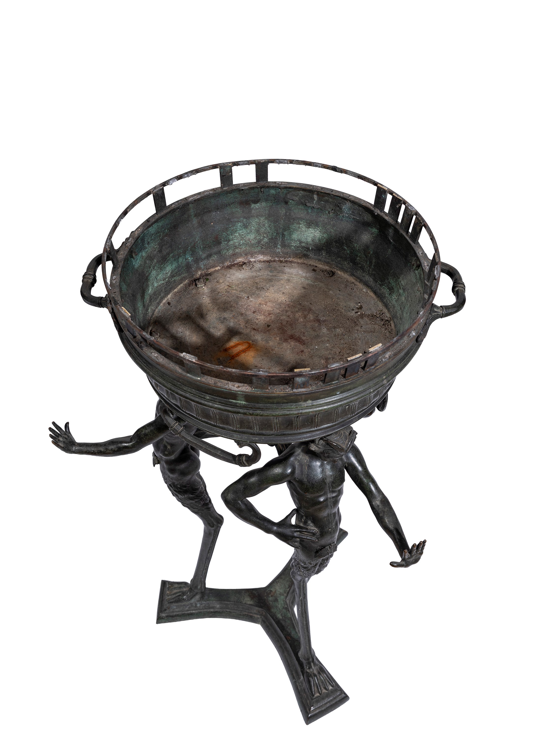 Fonderia Chiurazzi (prob.), Braciere tripode in bronzo con satiri