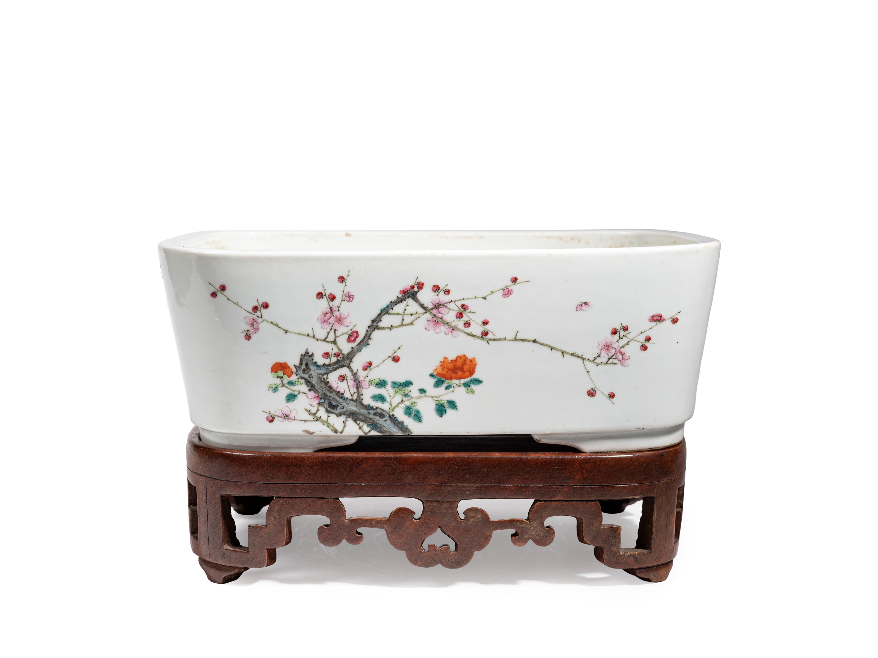 PORTA FIORI IN PORCELLANA FAMIGLA ROSA
