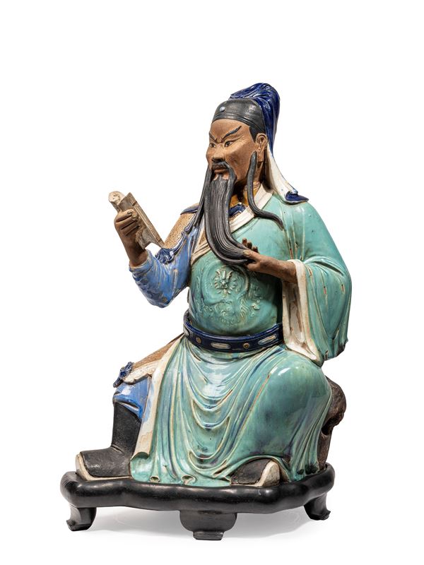 A LARGE SHIWAN FIGURE OF GUANDI