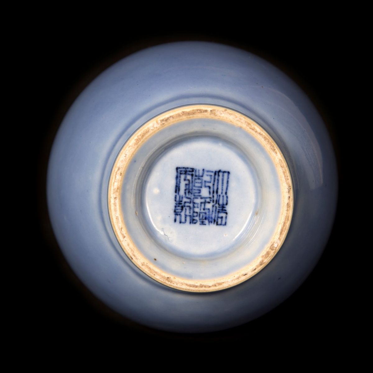 Vaso in porcellana monocroma blu lavanda, Cina, dinastia Qing, fine XIX secolo