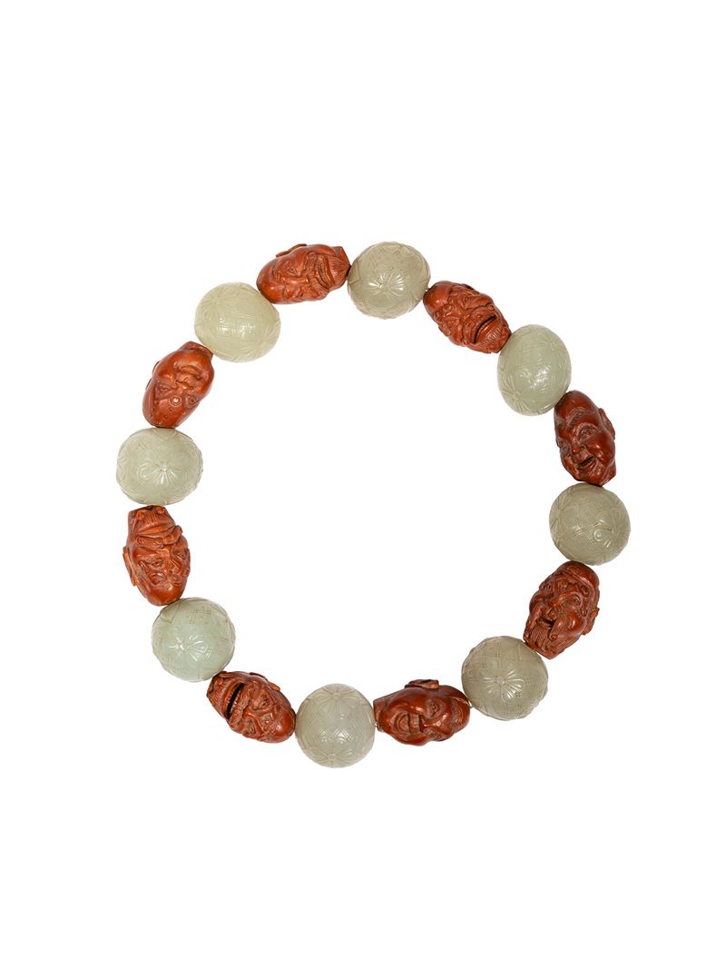 COLLANA IN GIADA E LEGNO