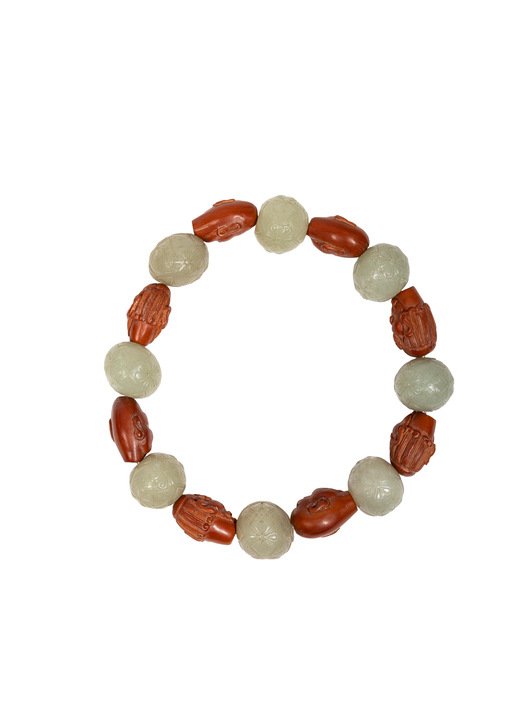 COLLANA IN GIADA E LEGNO
