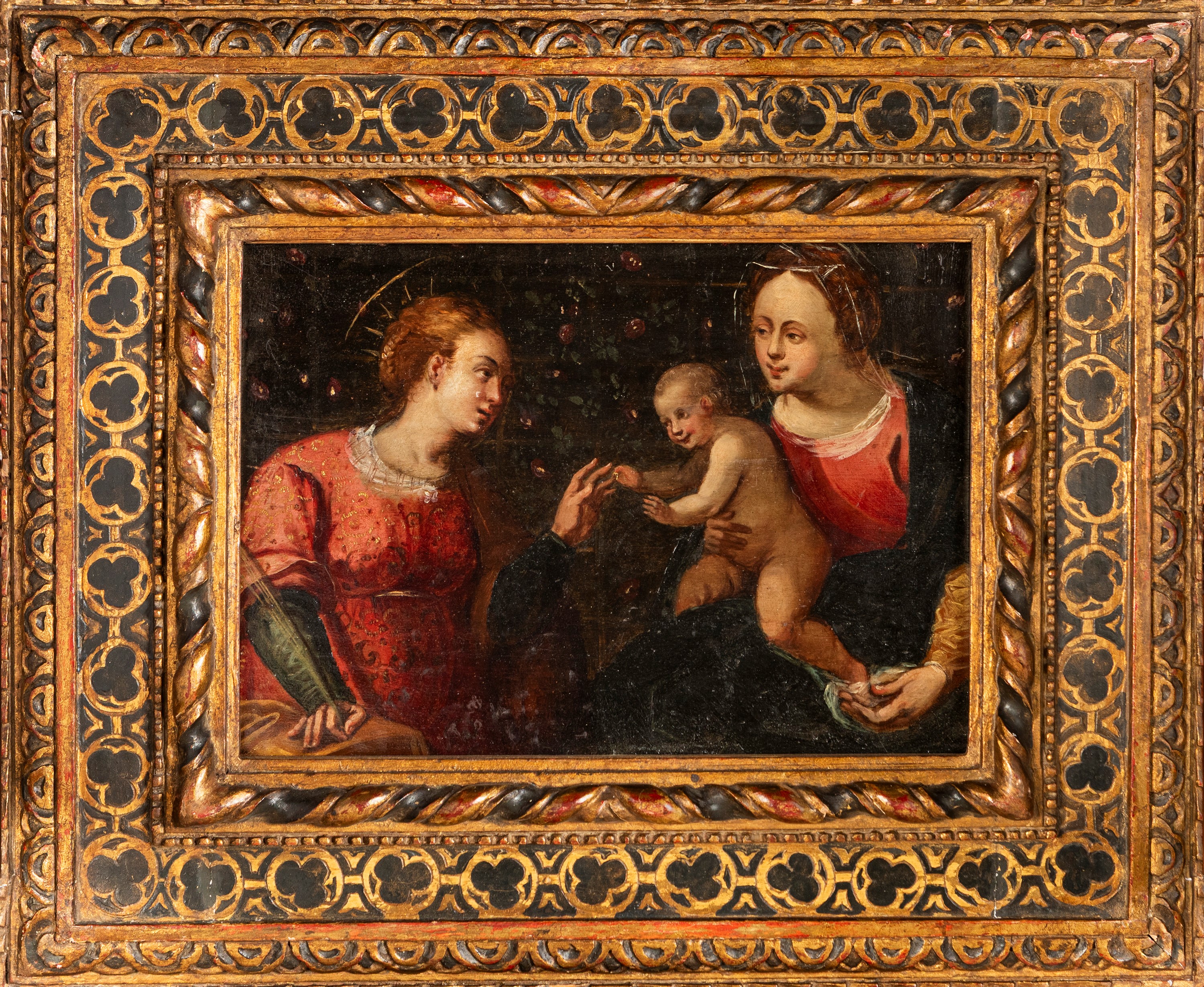 Scuola Lombarda, Matrimonio mistico di Santa Caterina, olio su tavola (XVI–XVII secolo)